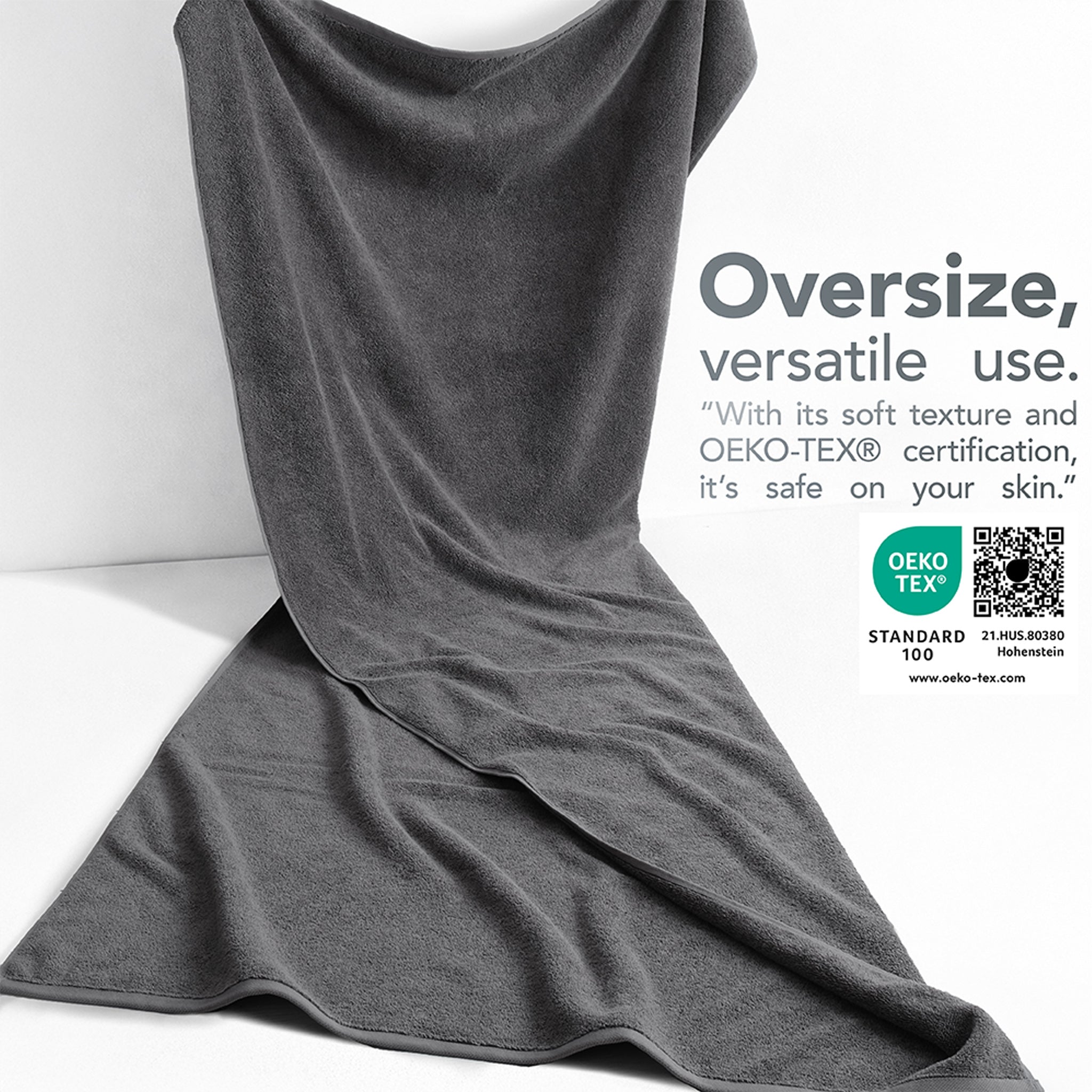 40x80 Inch Premium Bath Sheet OVERSIZED 100% Ring Spun Cotton, Luxury, Maximum Softness, Extra Large Bath Towel