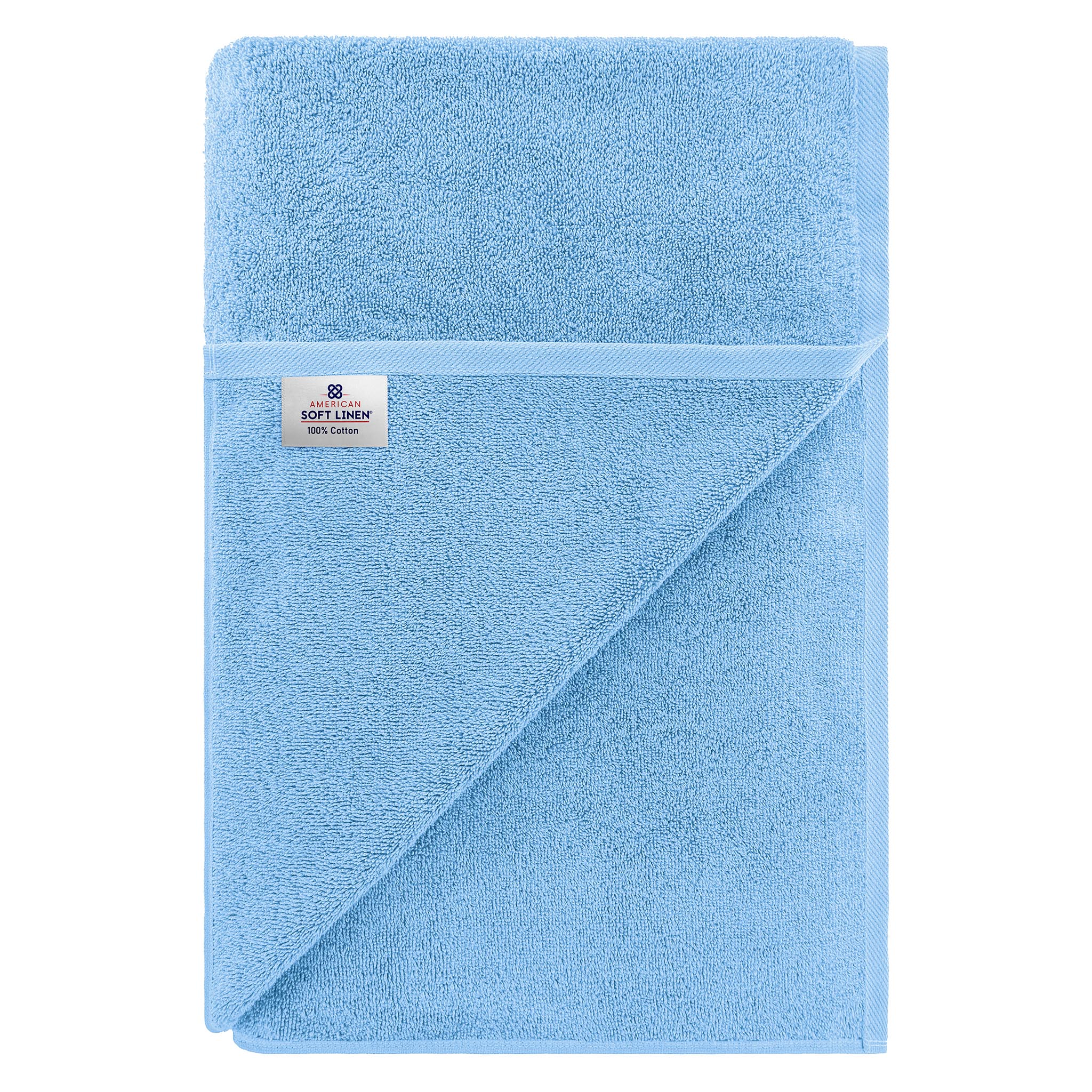 American Soft Linen 100% Ring Spun Cotton 40x80 Inches Oversized Bath Sheets sky-blue-7