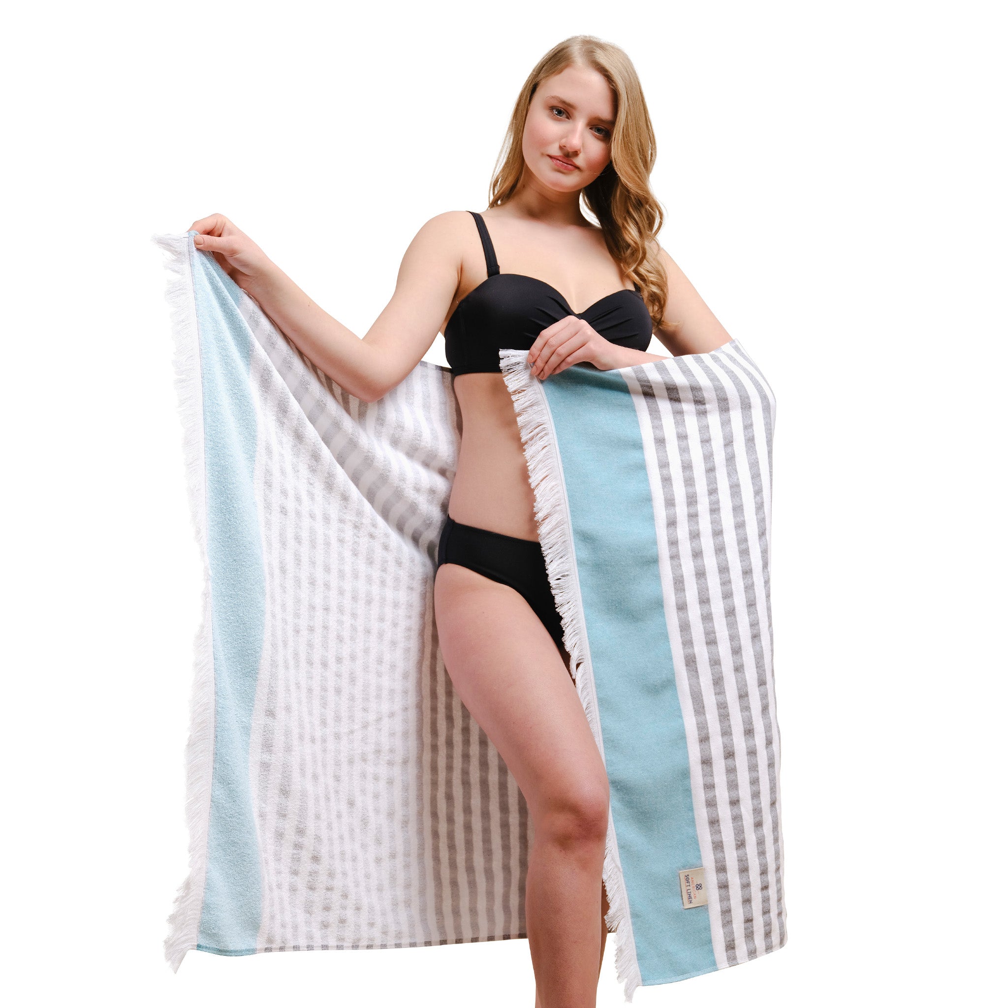 American Soft Linen 100% Turkish Cotton Peshtemal 44 set case pack -sky-blue-1