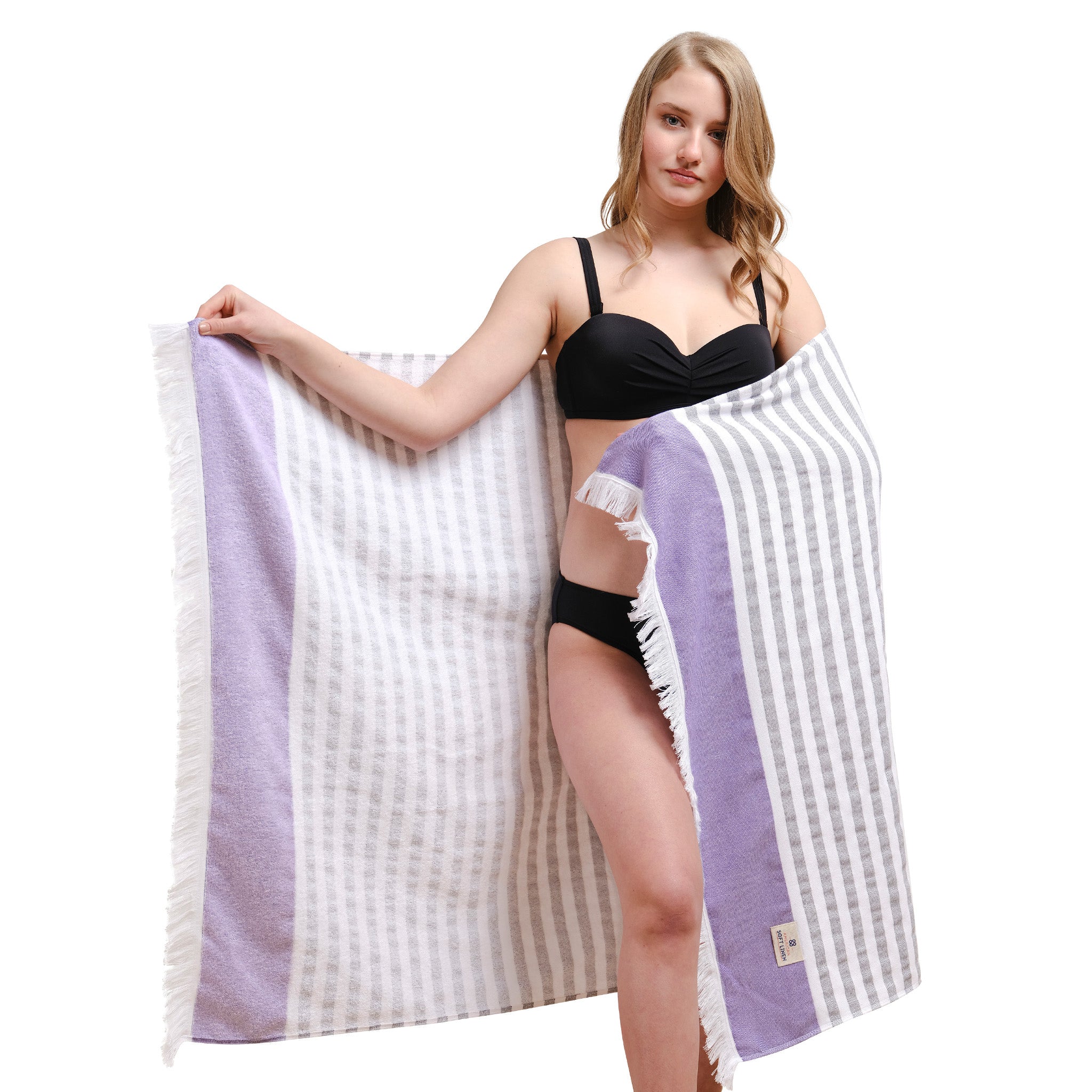 American Soft Linen 100% Turkish Cotton Peshtemal -purple-1