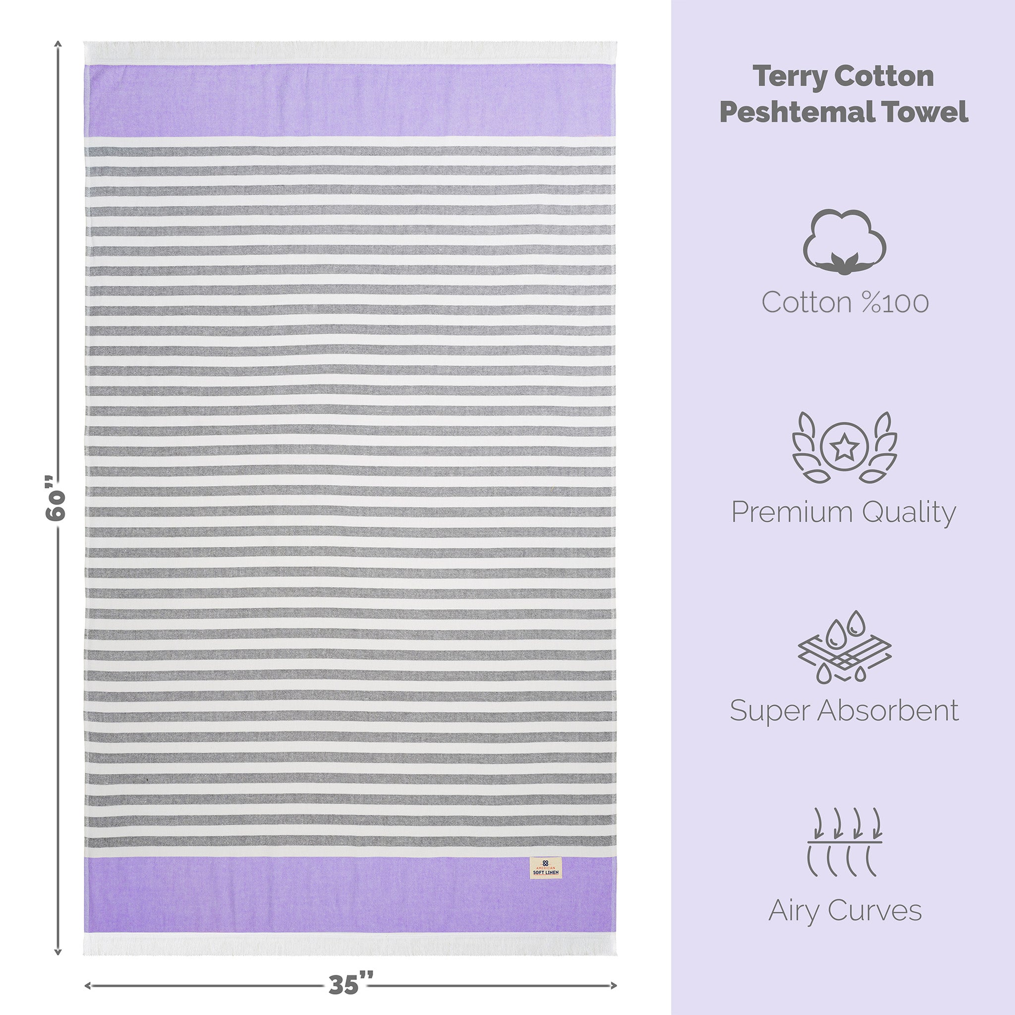 American Soft Linen 100% Turkish Cotton Peshtemal -purple-5