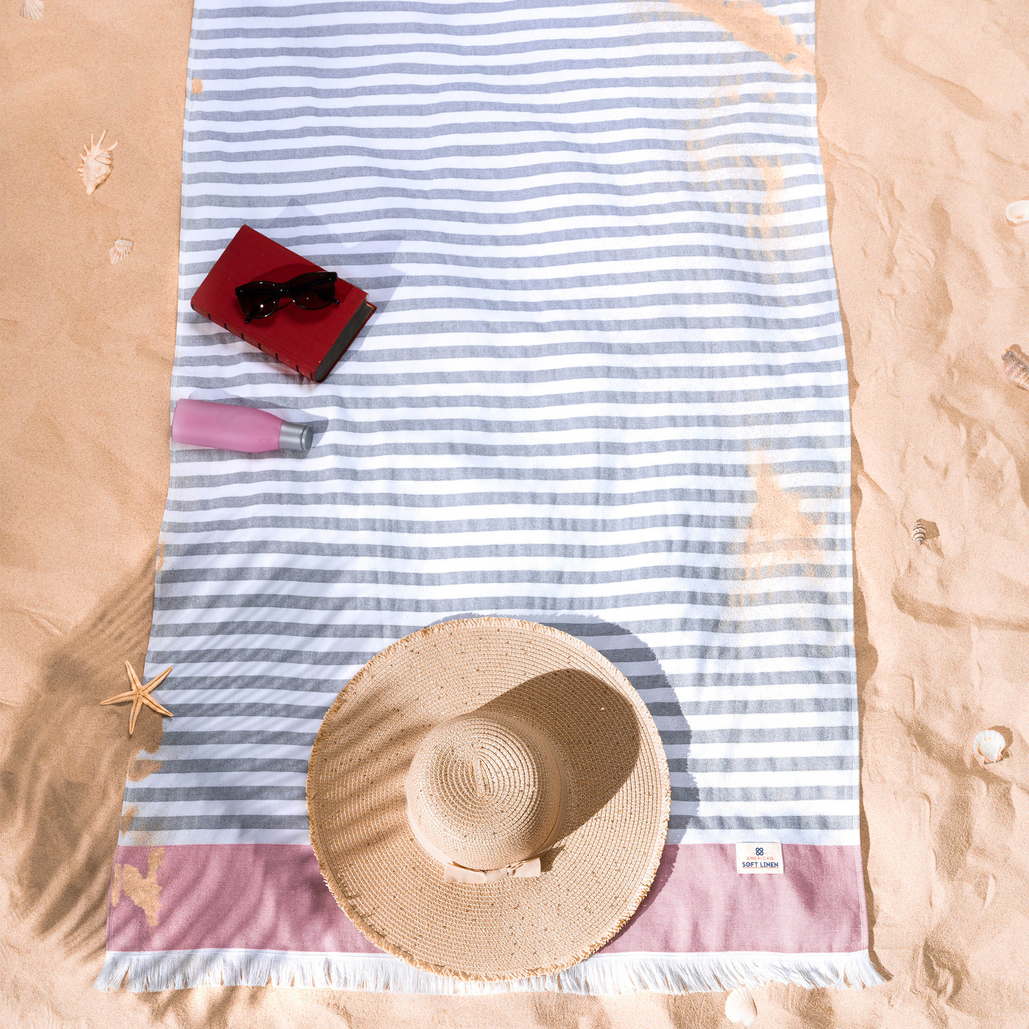 American Soft Linen 100% Turkish Cotton Peshtemal -rose-2