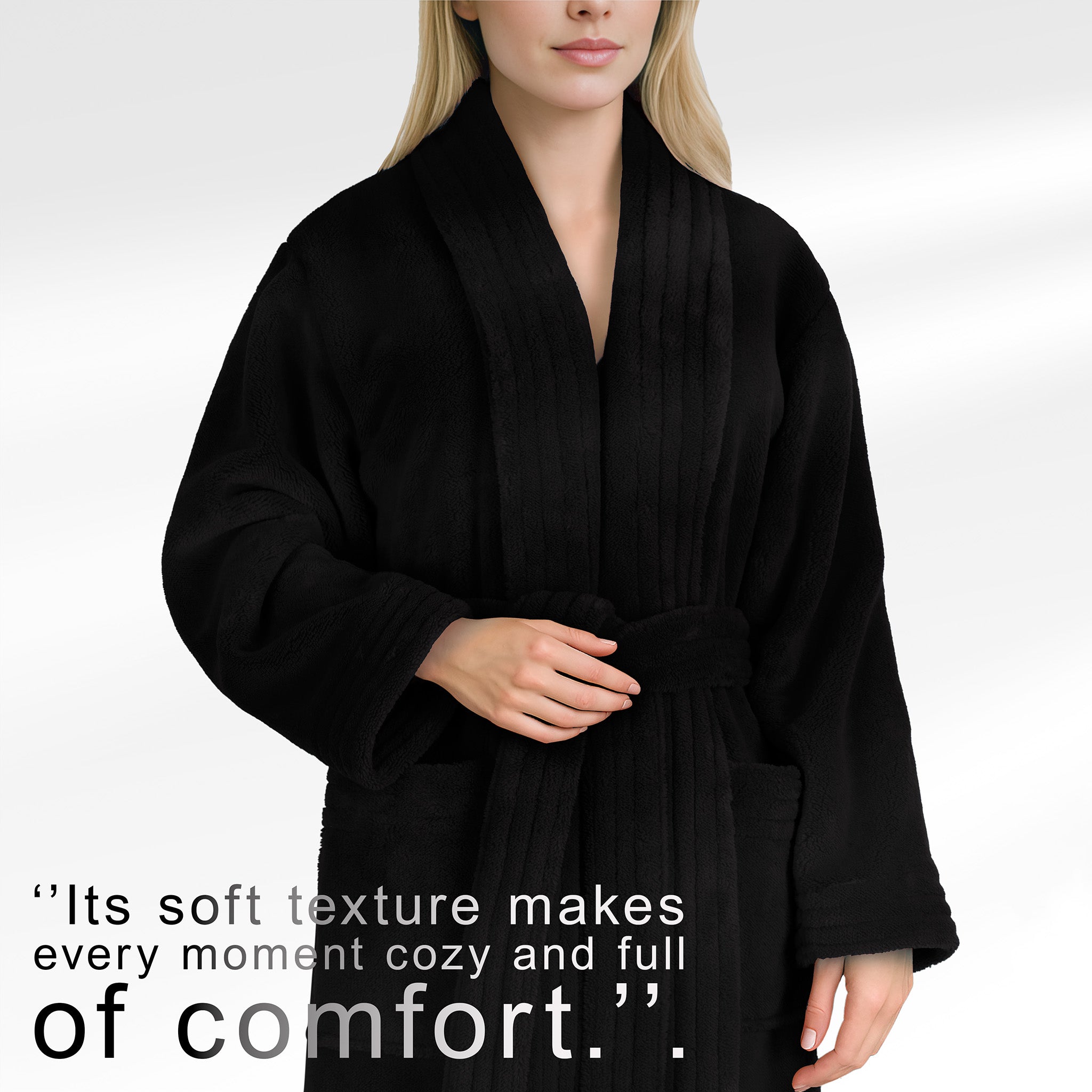 American Soft Linen Luxury Women’s Fleece Bathrobe – Ultra Soft, Warm & Lightweight Plush Robe