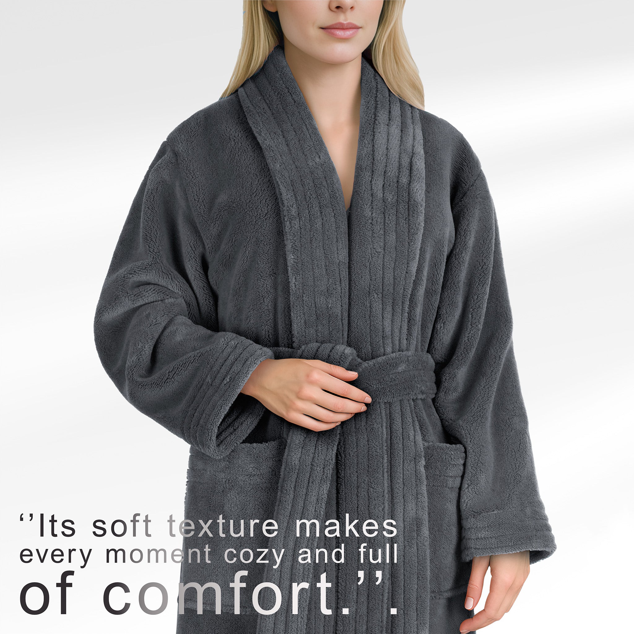 American Soft Linen Luxury Women’s Fleece Bathrobe – Ultra Soft, Warm & Lightweight Plush Robe