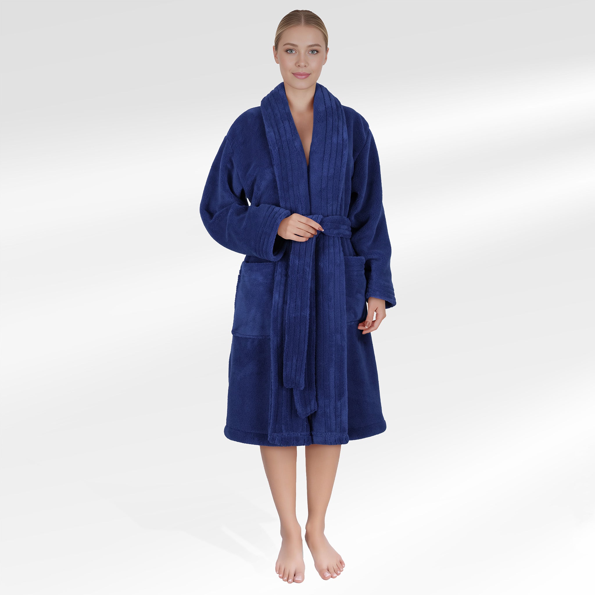 American Soft Linen Luxury Women’s Fleece Bathrobe – Ultra Soft, Warm & Lightweight Plush Robe