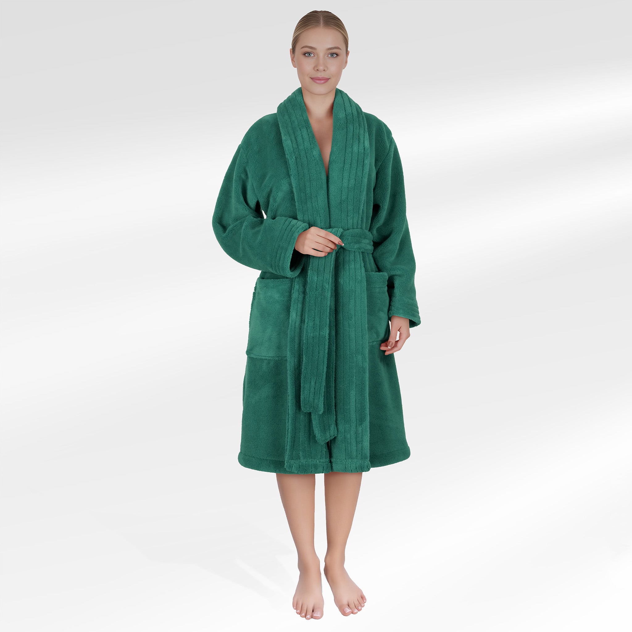 American Soft Linen Luxury Women’s Fleece Bathrobe – Ultra Soft, Warm & Lightweight Plush Robe