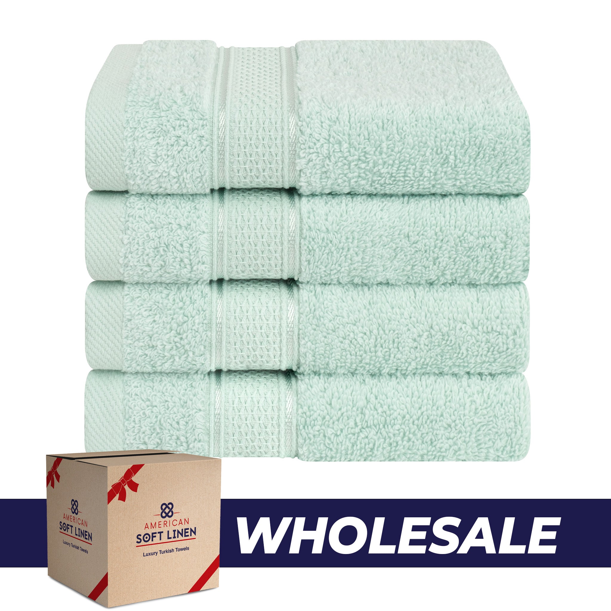 American Soft Linen, 100% Turkish Combed Cotton Luxury, Salem 4 Piece Washcloth Set - 60 Set Case Pack -mint-0