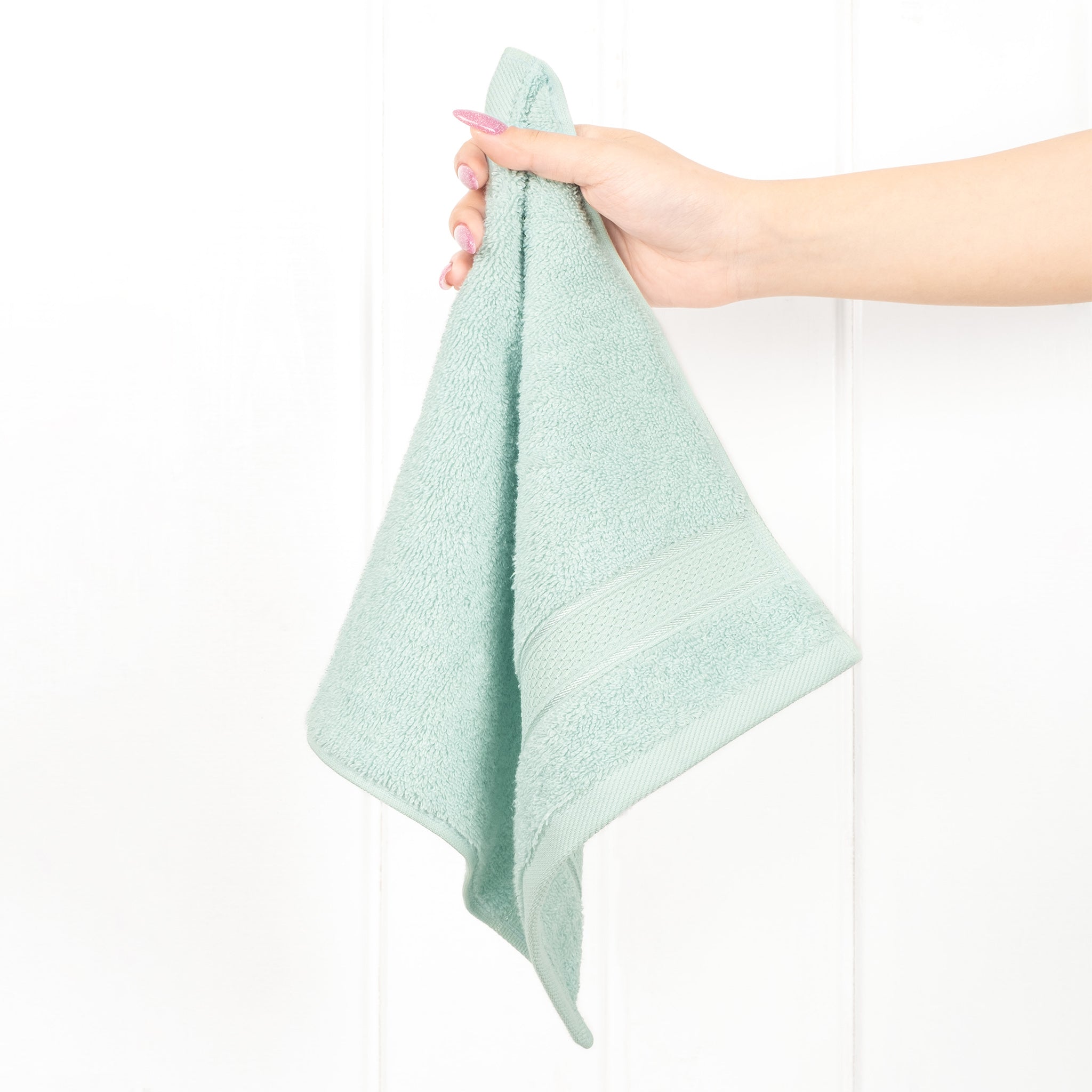 American Soft Linen, 100% Turkish Combed Cotton Luxury, Salem 4 Piece Washcloth Set - 60 Set Case Pack -mint-2