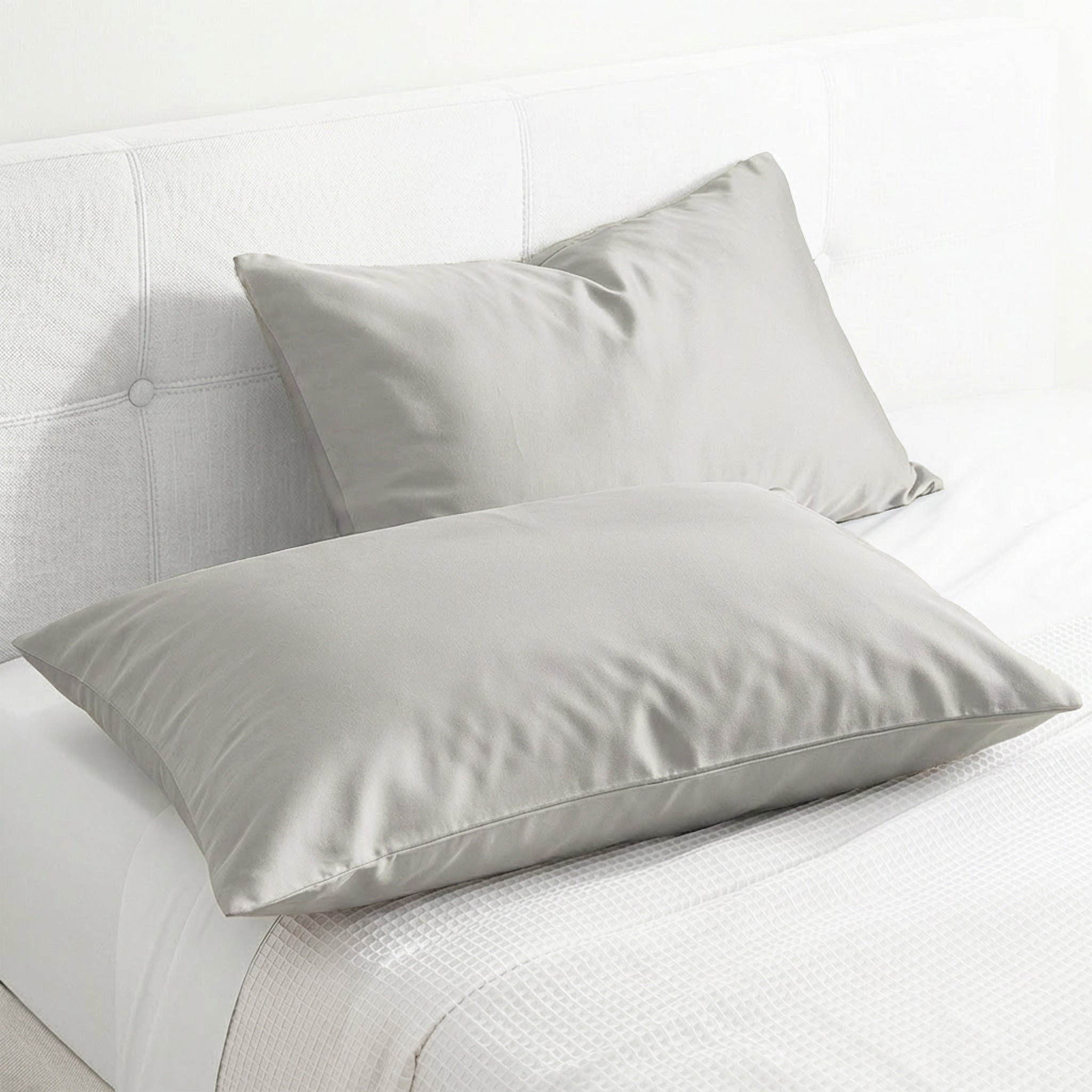 American Soft Linen 100% Cotton Sateen Pillowcase Set (2 Piece) - Soft, Breathable, Hotel Quality Pillow Covers