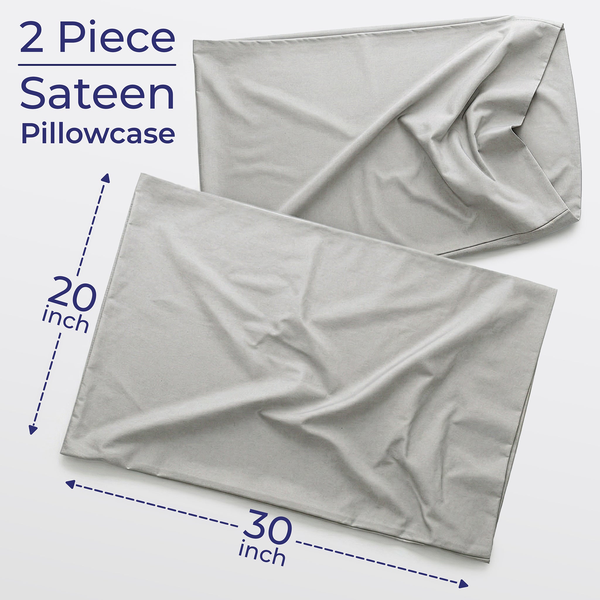 American Soft Linen 100% Cotton Sateen Pillowcase Set (2 Piece) - Soft, Breathable, Hotel Quality Pillow Covers