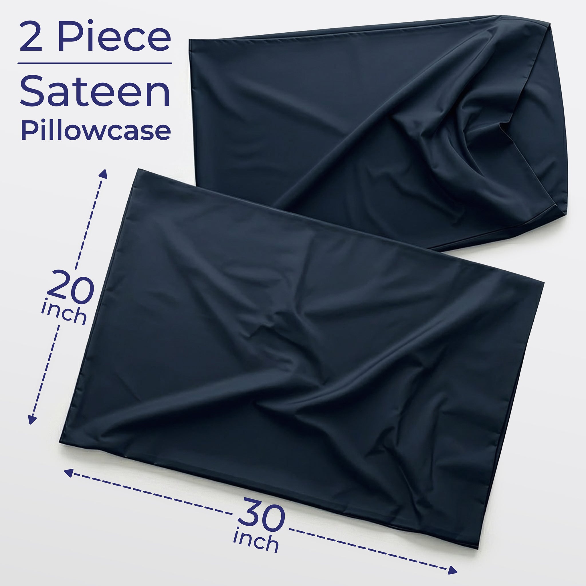 American Soft Linen 100% Cotton Sateen Pillowcase Set (2 Piece) - Soft, Breathable, Hotel Quality Pillow Covers