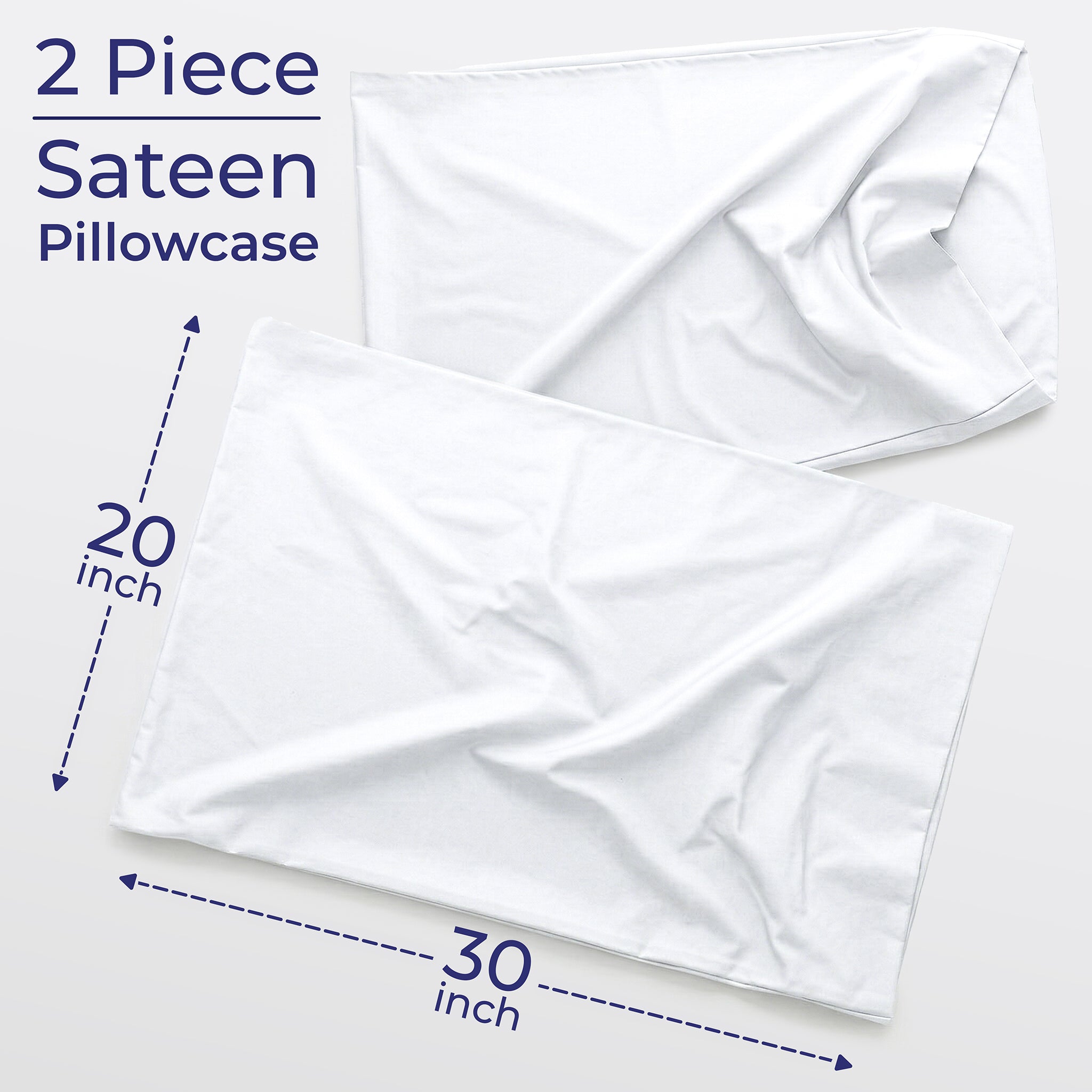 American Soft Linen 100% Cotton Sateen Pillowcase Set (2 Piece) - Soft, Breathable, Hotel Quality Pillow Covers