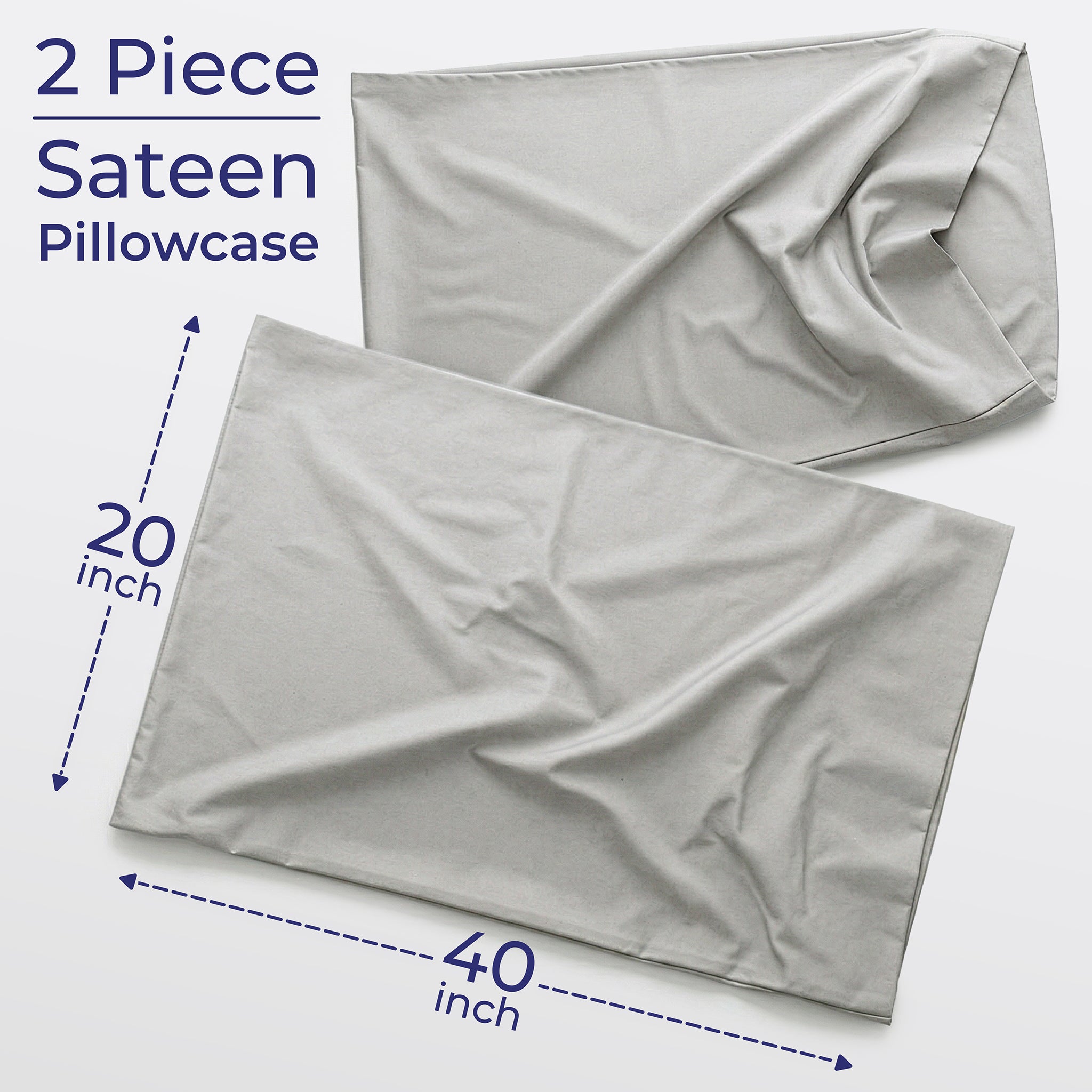 American Soft Linen 100% Cotton Sateen Pillowcase Set (2 Piece) - Soft, Breathable, Hotel Quality Pillow Covers