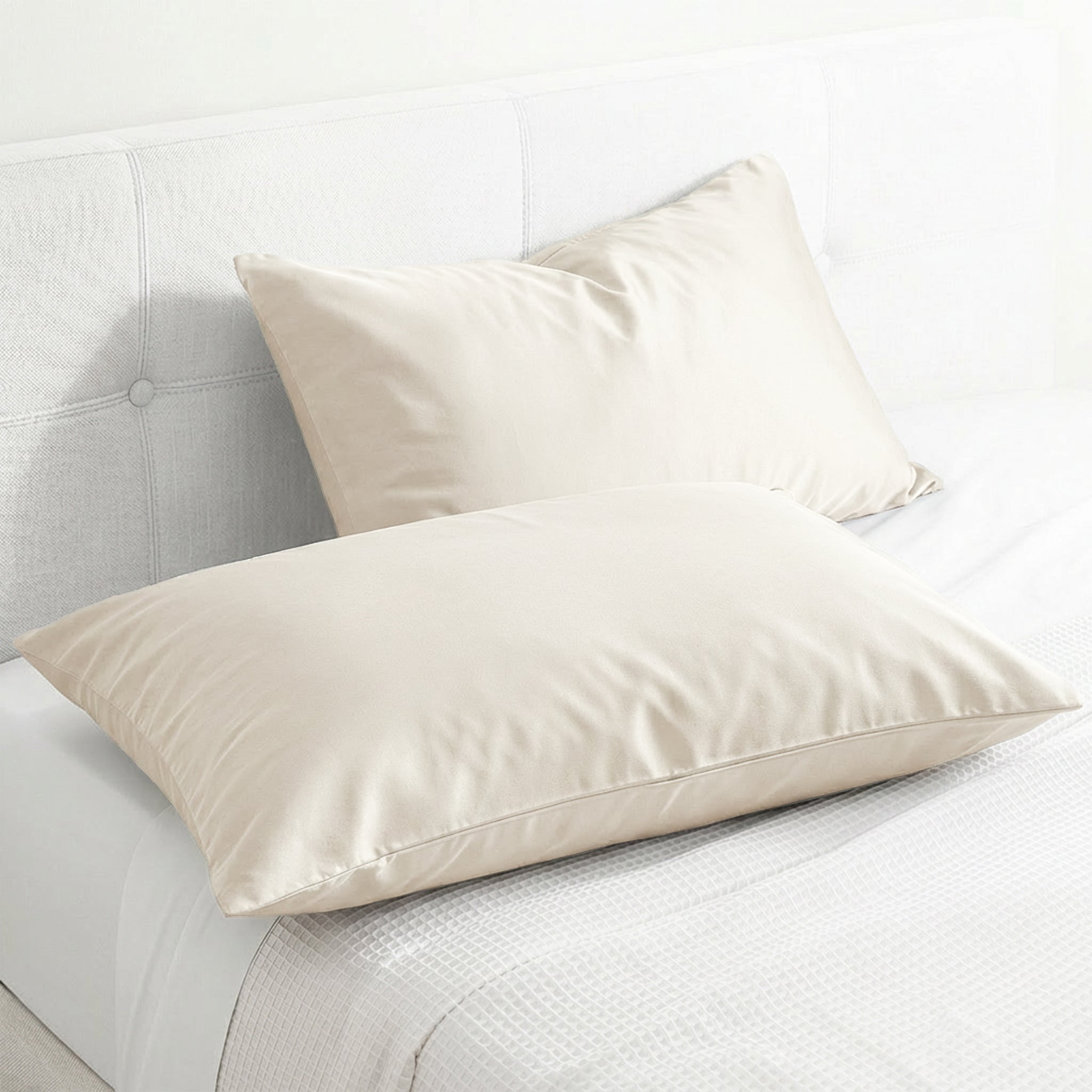 American Soft Linen 100% Cotton Sateen Pillowcase Set (2 Piece) - Soft, Breathable, Hotel Quality Pillow Covers