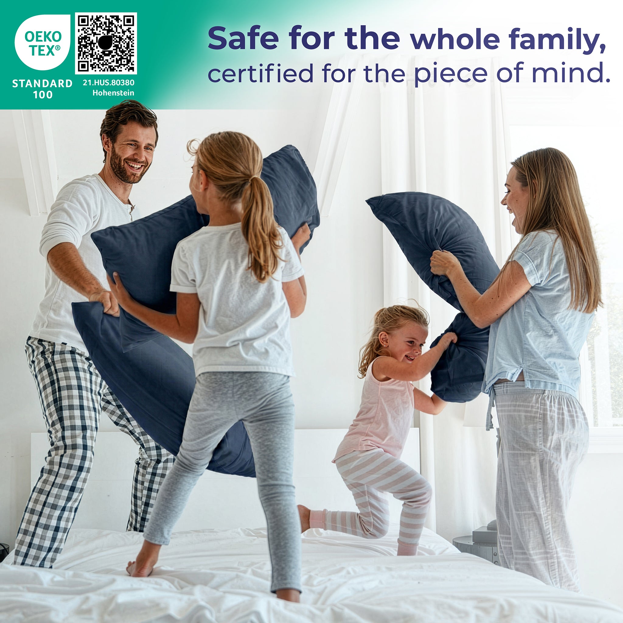 American Soft Linen 100% Cotton Sateen Pillowcase Set (2 Piece) - Soft, Breathable, Hotel Quality Pillow Covers