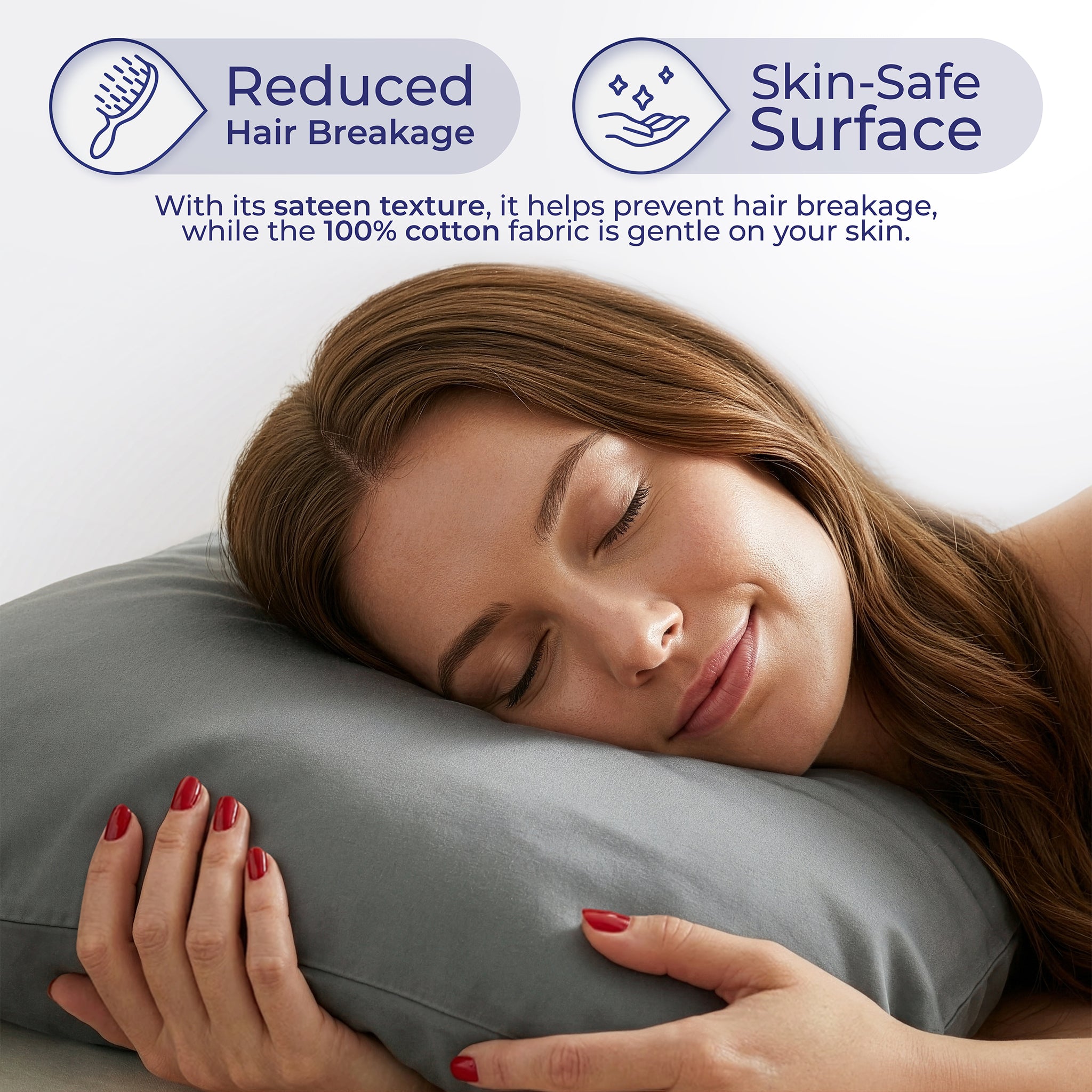 American Soft Linen 100% Cotton Sateen Pillowcase Set (2 Piece) - Soft, Breathable, Hotel Quality Pillow Covers