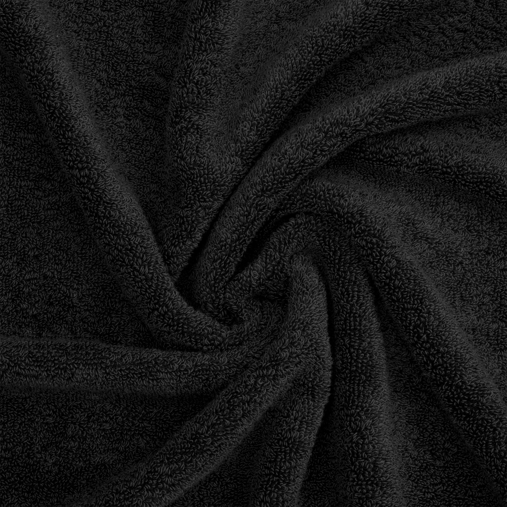 Salem 6 Piece 100% Turkish Combed Cotton Luxury Bath Towel Set - black-8