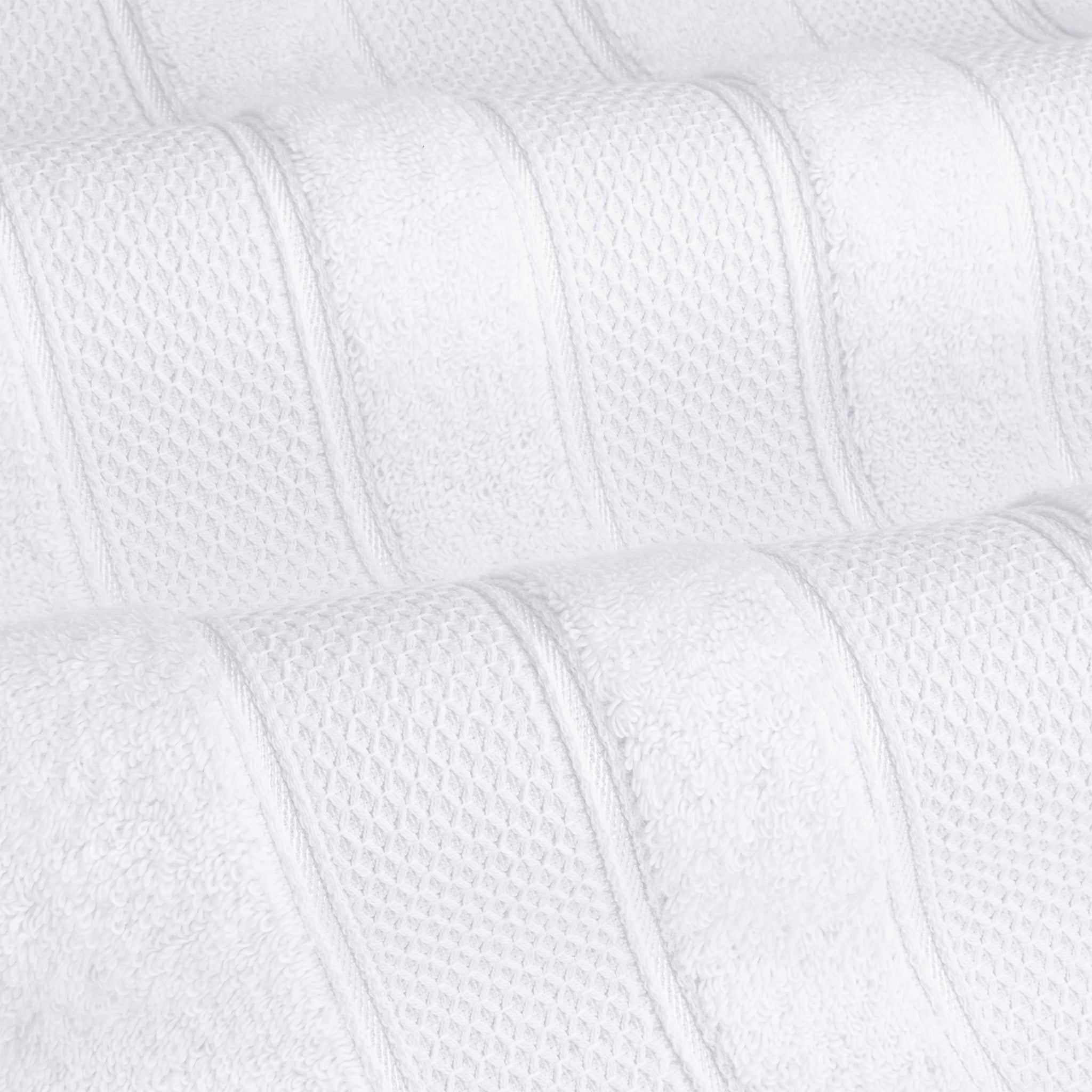 Salem 6 Piece 100% Turkish Combed Cotton Luxury Bath Towel Set - white-3