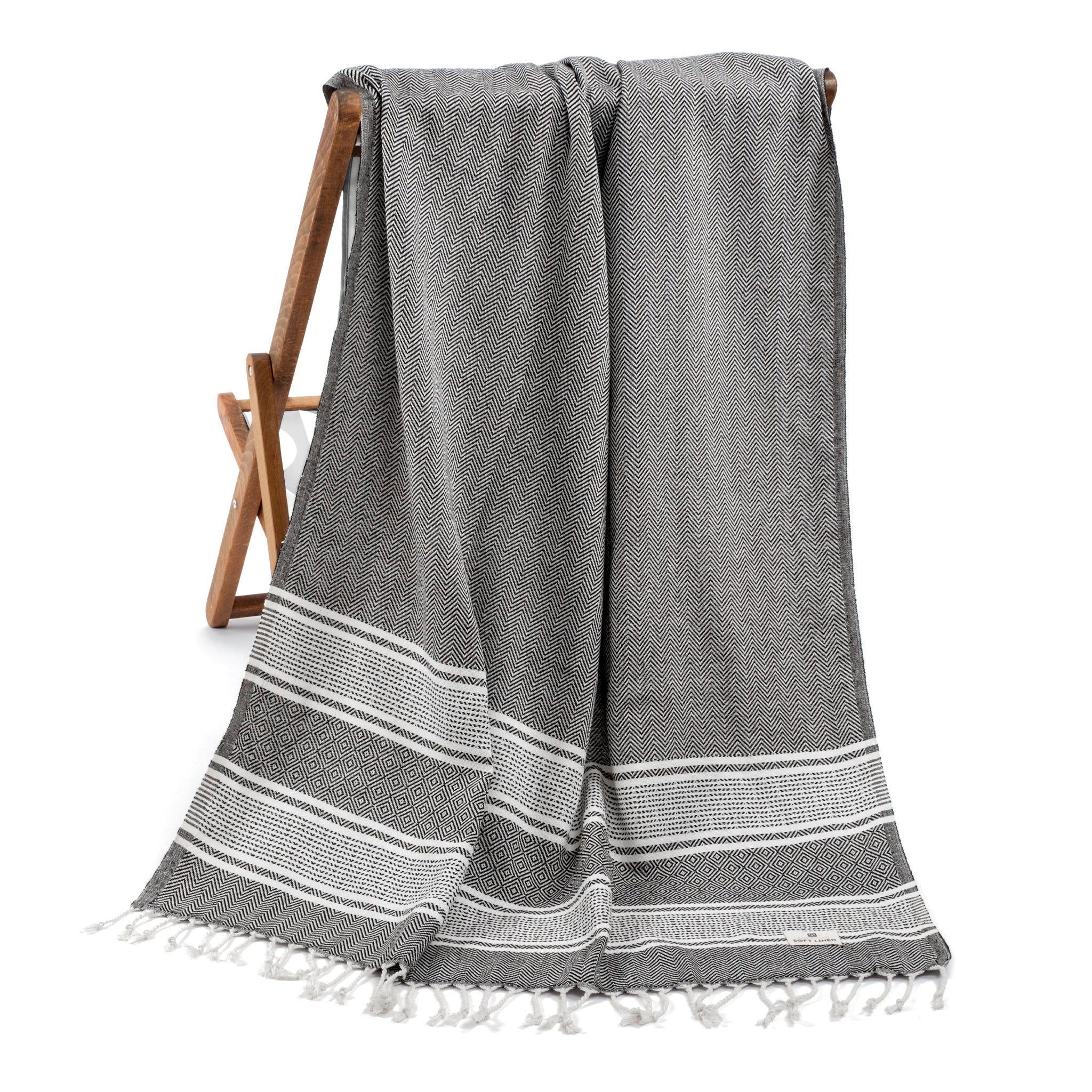 American Soft Linen Turkish Peshtemal Beach Towels, Cotton 4 Pack, 40" x 70" Size, Swim Towels for Beach and Pool Towels