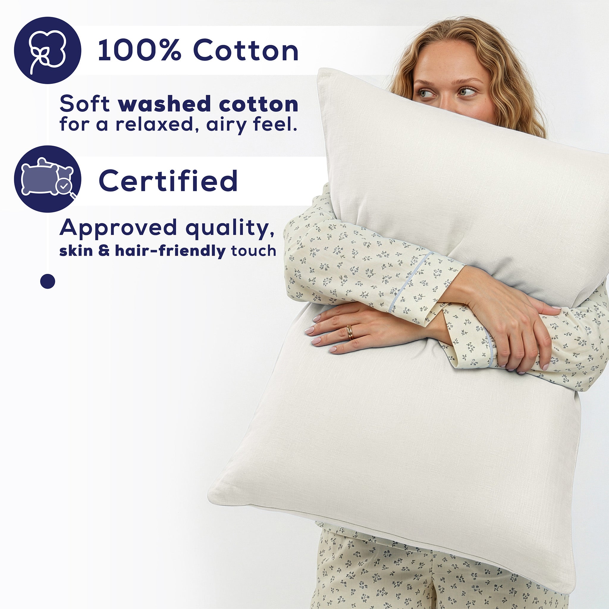 American Soft Linen 100% Washed Cotton Percale Pillowcase Set (2 Pack) – Soft Breathable Pillow Covers