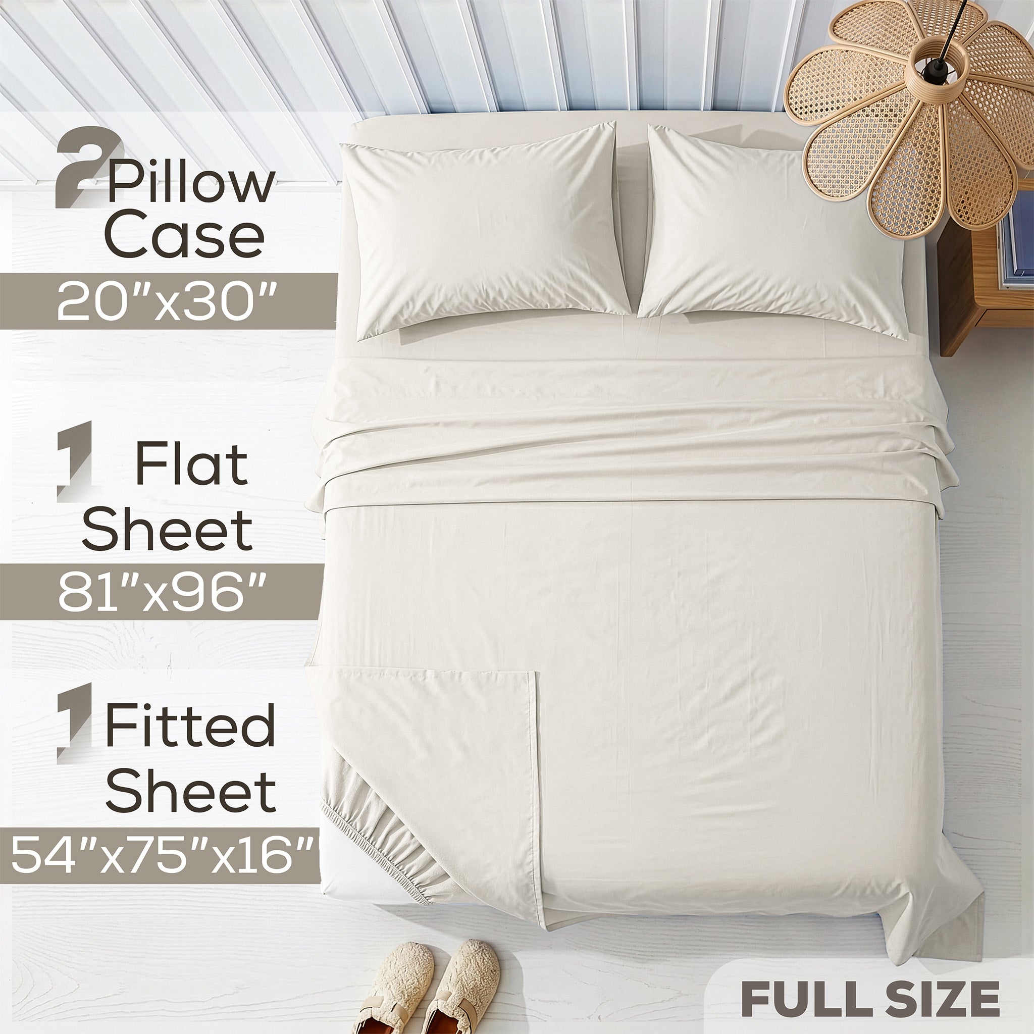 American Soft Linen 100% Washed Cotton Percale Sheet Set – Soft Breathable Bedding with Pillowcases