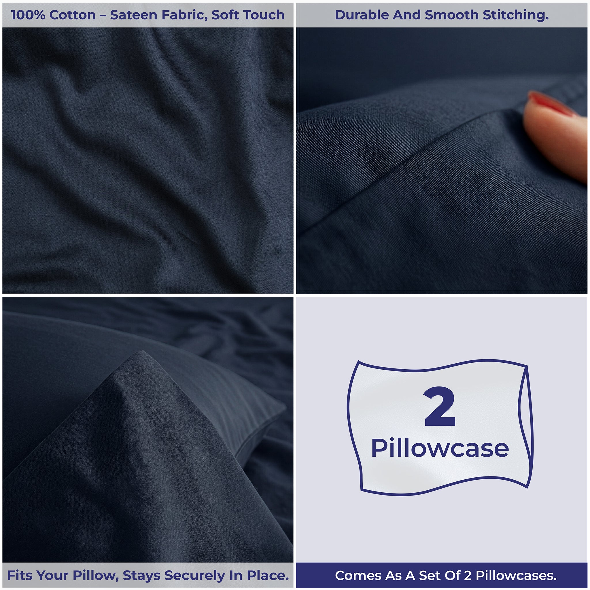 American Soft Linen Wholesale 100% Cotton Sateen Pillowcase Set (2 Pack) – Hotel Quality Bulk Supply