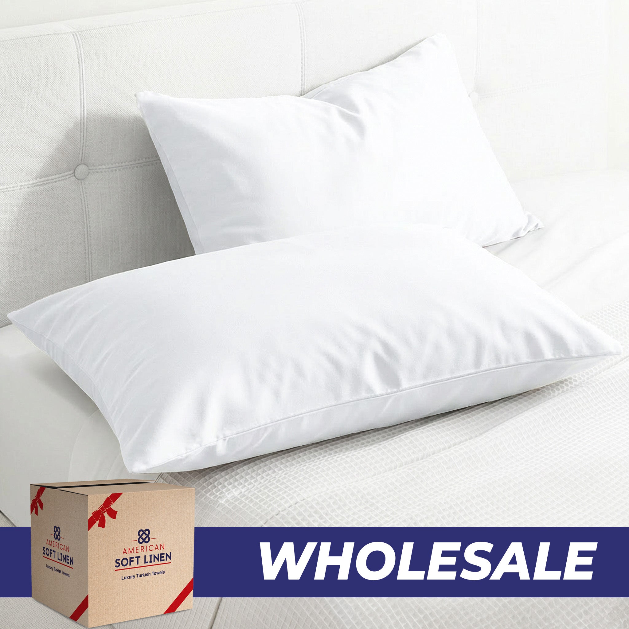 American Soft Linen Wholesale 100% Cotton Sateen Pillowcase Set (2 Pack) – Hotel Quality Bulk Supply
