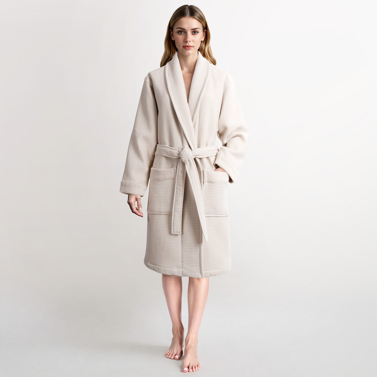 American Soft Linen Women's 100% Turkish Cotton Bathrobe | Micro Cotton Shawl Collar