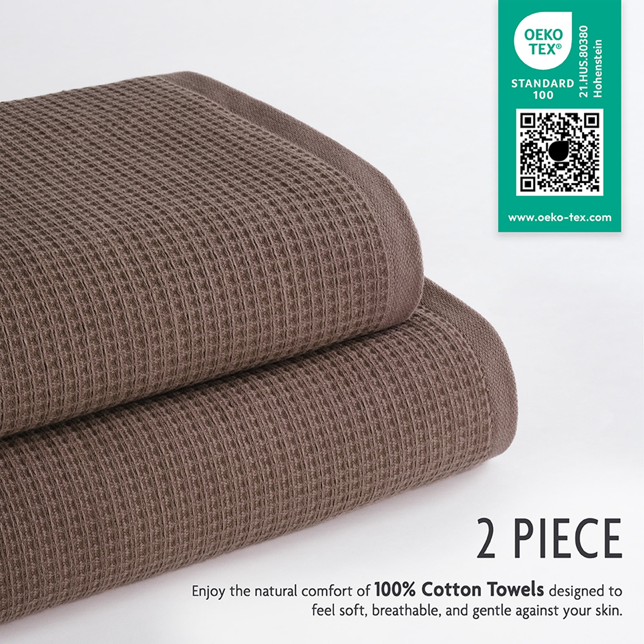 NOLA 2-Pack Turkish Cotton Bath Towels – 600 GSM Luxury Waffle Towels