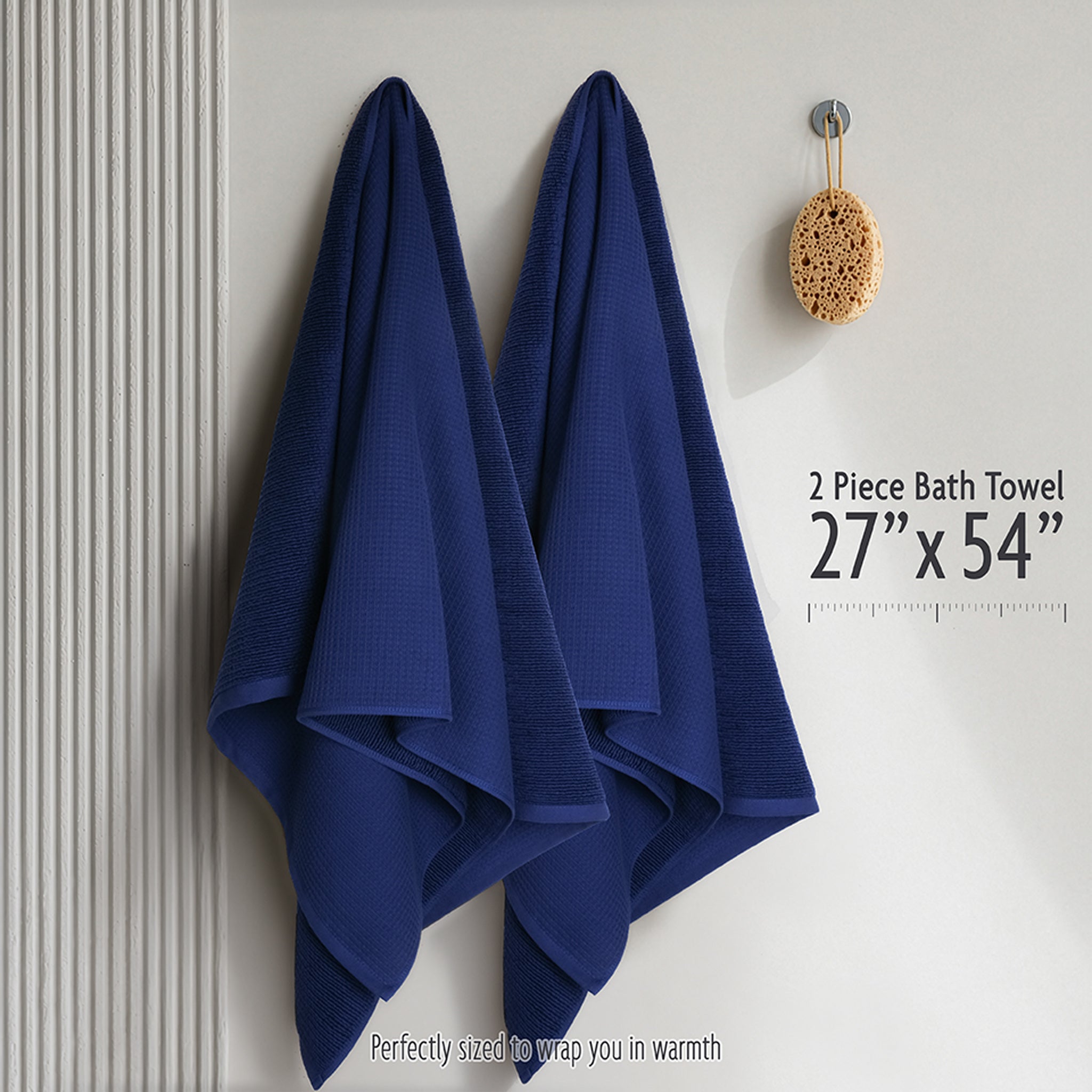 NOLA 2-Pack Turkish Cotton Bath Towels – 600 GSM Luxury Waffle Towels