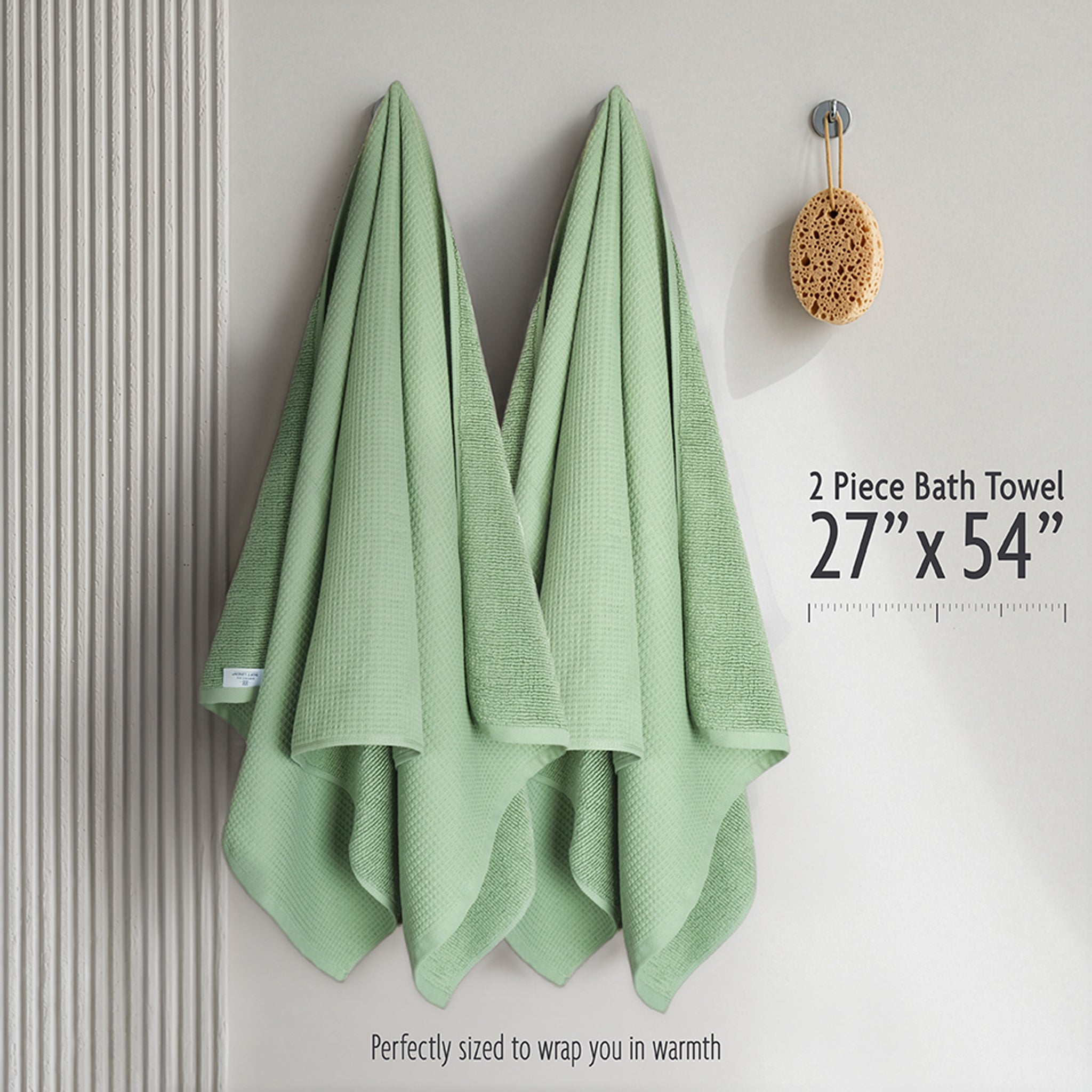 NOLA 2-Pack Turkish Cotton Bath Towels – 600 GSM Luxury Waffle Towels