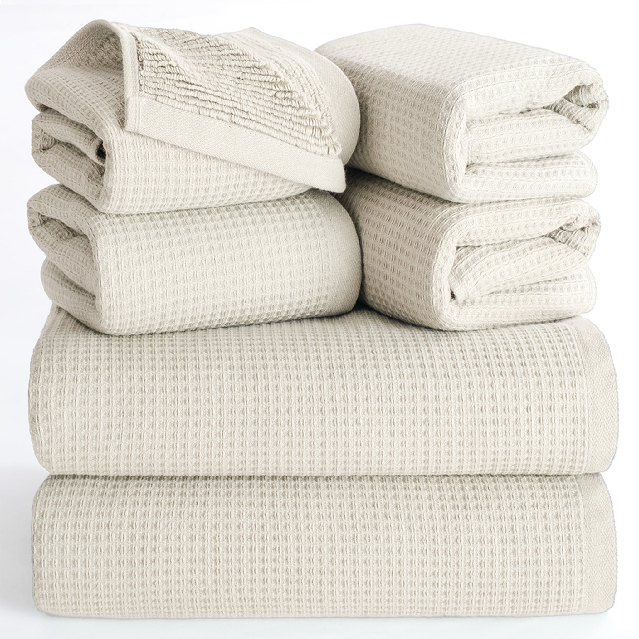 NOLA 6-Piece Turkish Towel Set – 600 GSM Turkish Cotton Waffle Towels