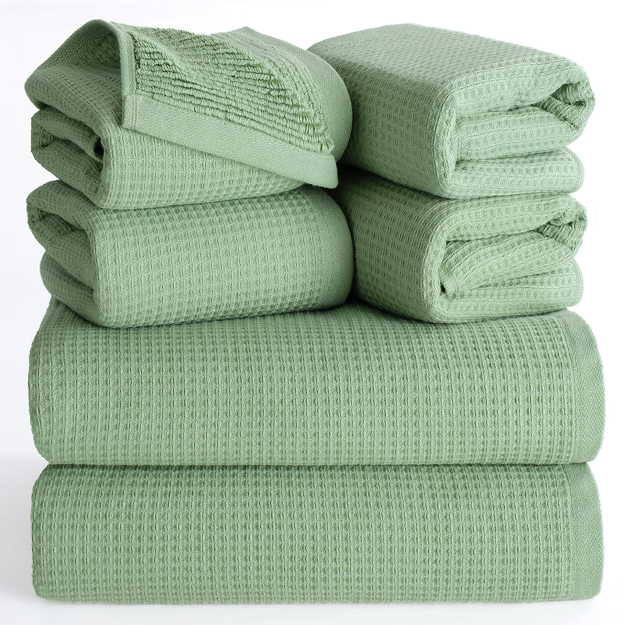 NOLA 6-Piece Turkish Towel Set – 600 GSM Turkish Cotton Waffle Towels