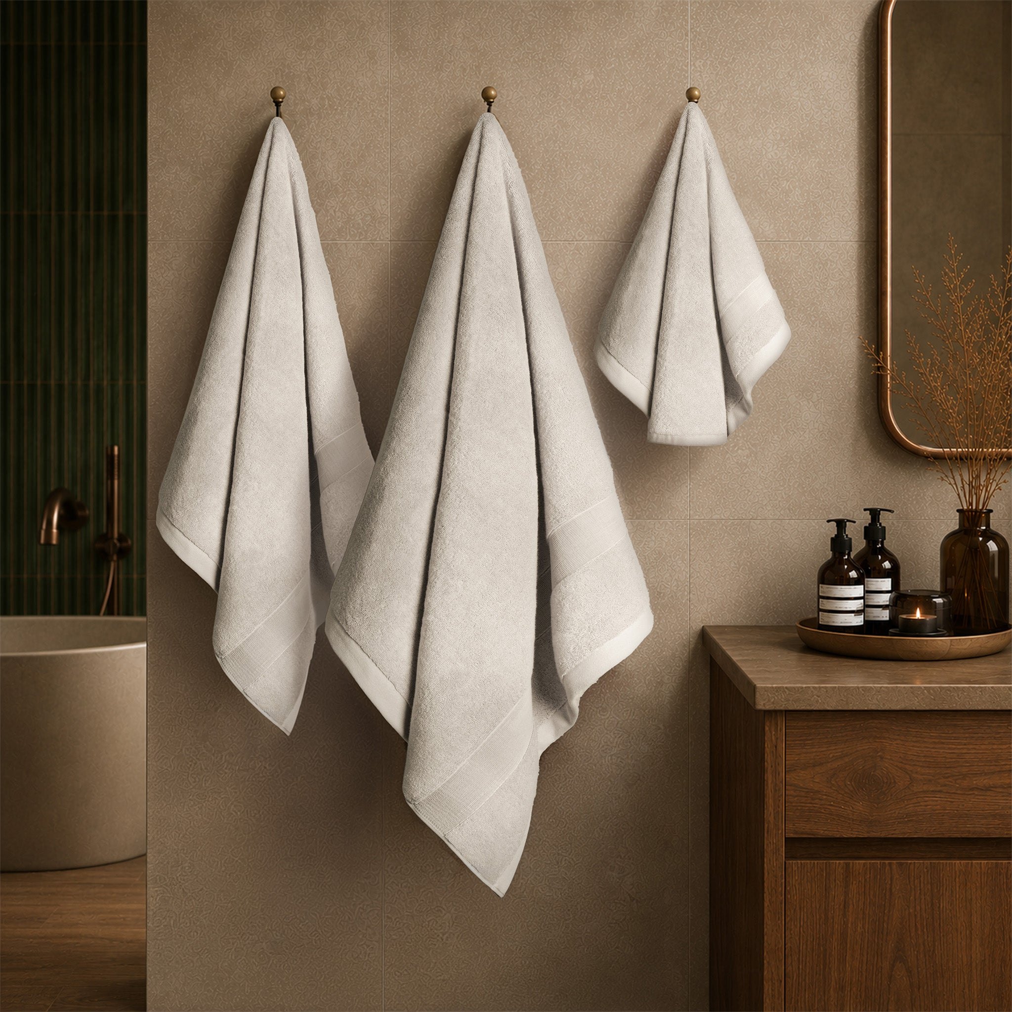 SIENA 6-Piece Turkish Towel Set – 700 GSM Turkish Cotton Luxury Hotel Bath Towels