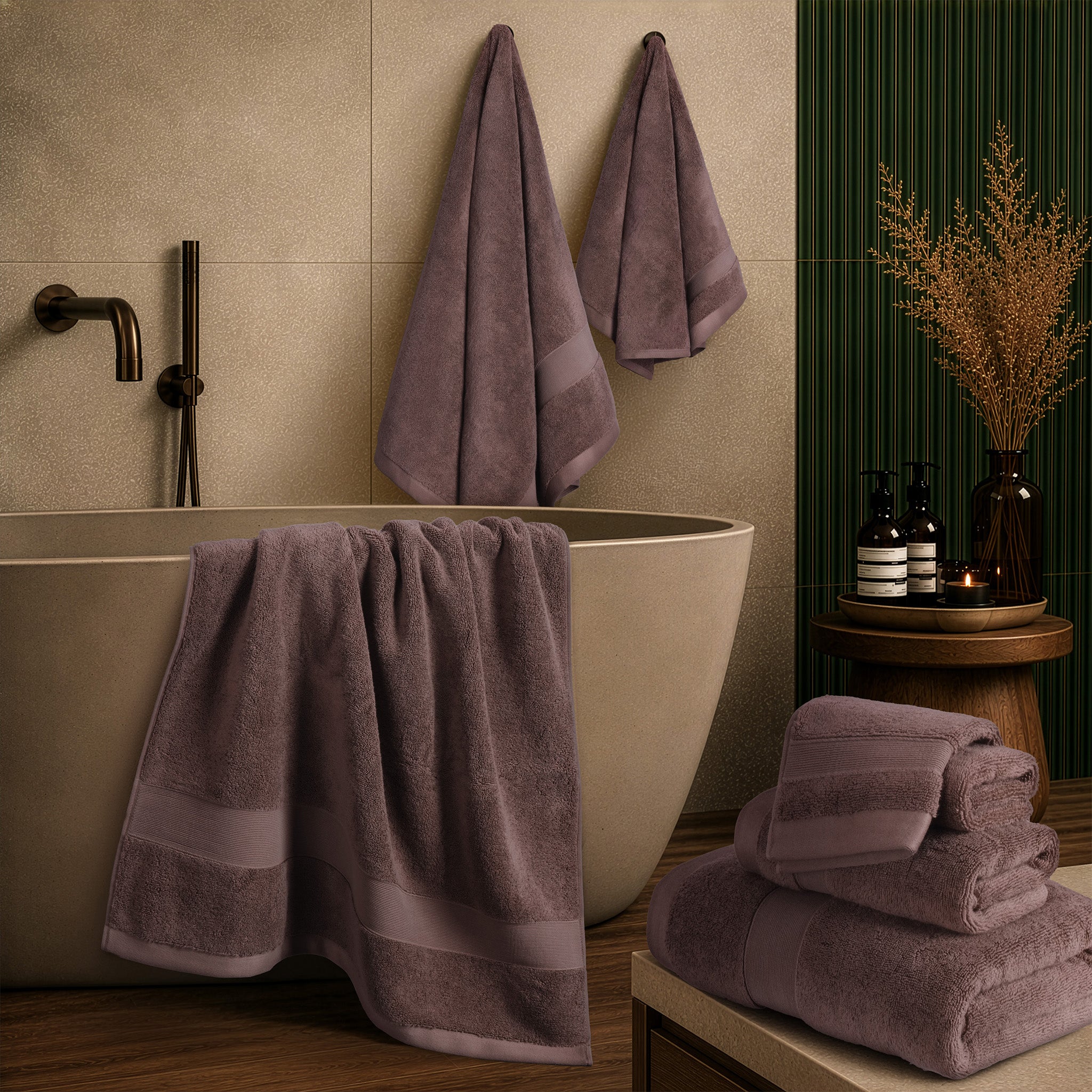 SIENA 6-Piece Turkish Towel Set – 700 GSM Turkish Cotton Luxury Hotel Bath Towels