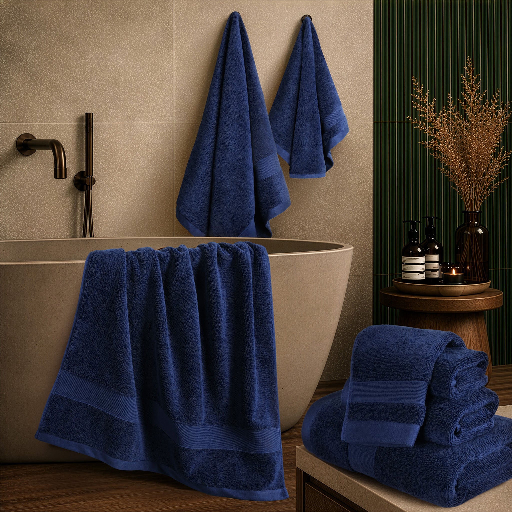 SIENA 6-Piece Turkish Towel Set – 700 GSM Turkish Cotton Luxury Hotel Bath Towels