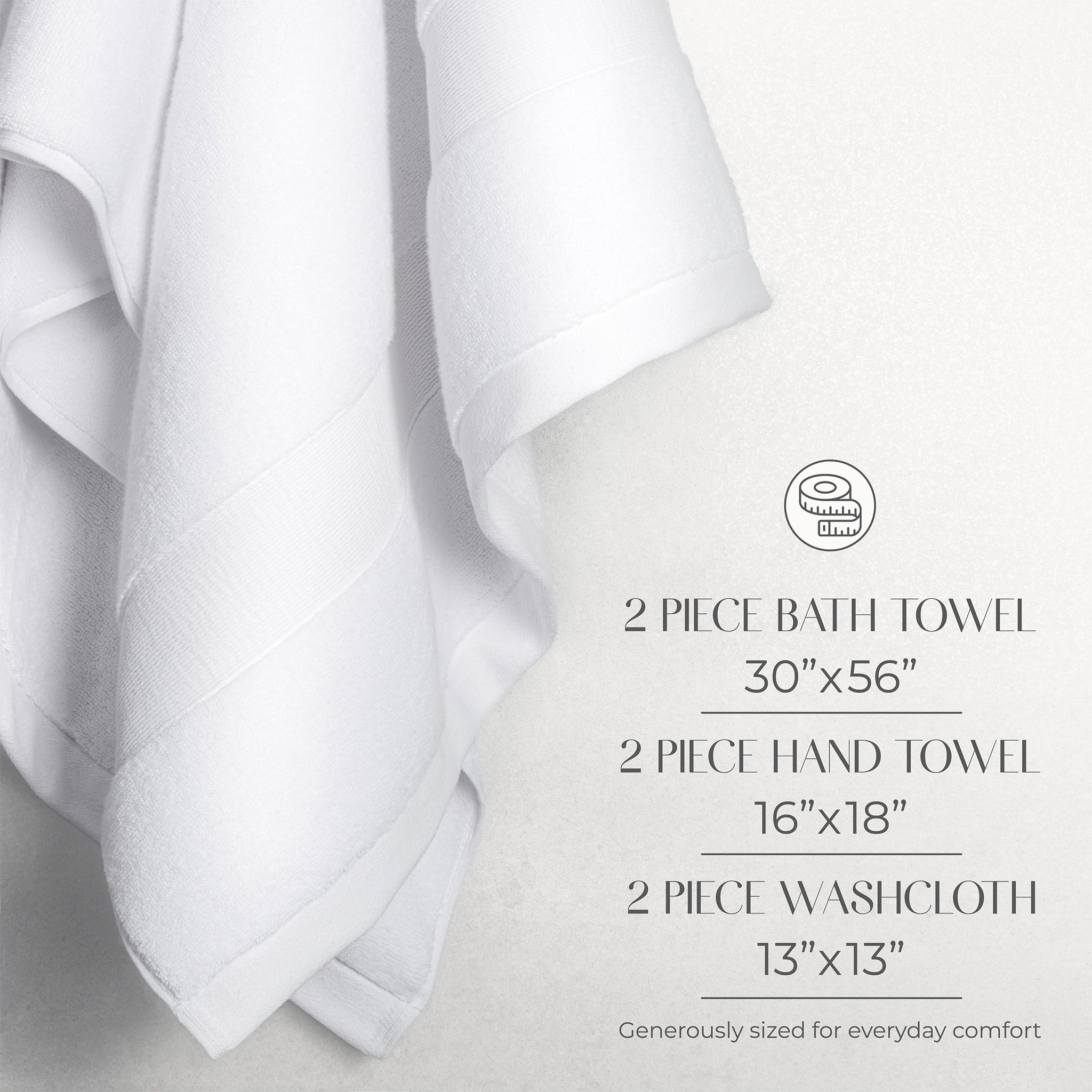 SIENA 6-Piece Turkish Towel Set – 700 GSM Turkish Cotton Luxury Hotel Bath Towels