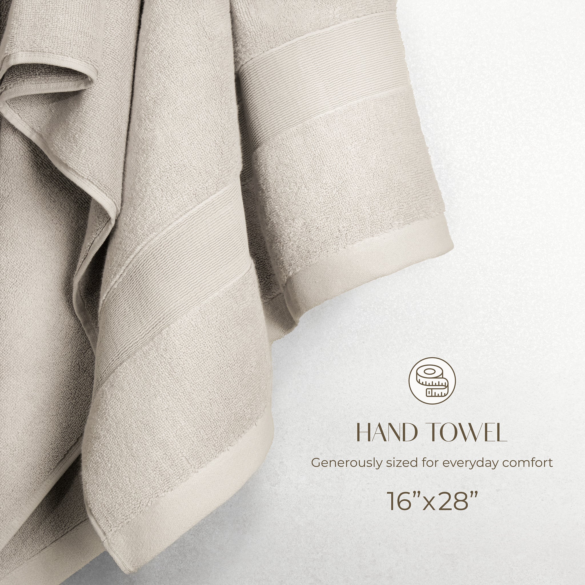 SIENA Luxury Turkish Cotton Hand Towels – 700 GSM, 16 x 28", 2-Piece
