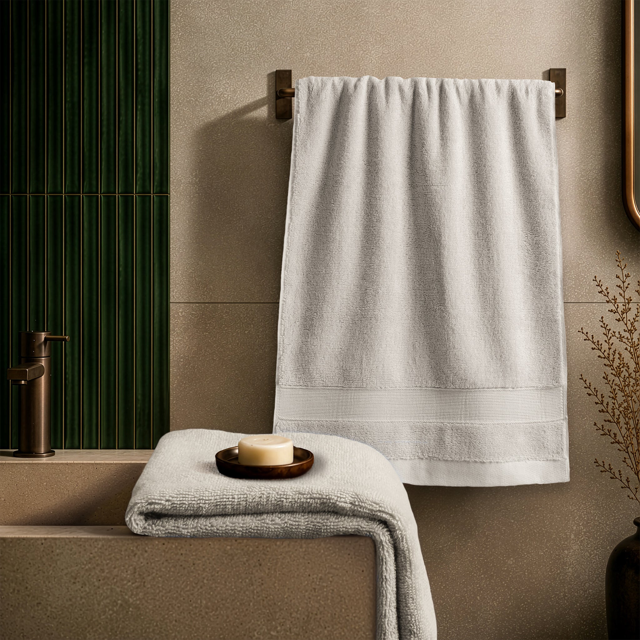 SIENA Luxury Turkish Cotton Hand Towels – 700 GSM, 16 x 28", 2-Piece