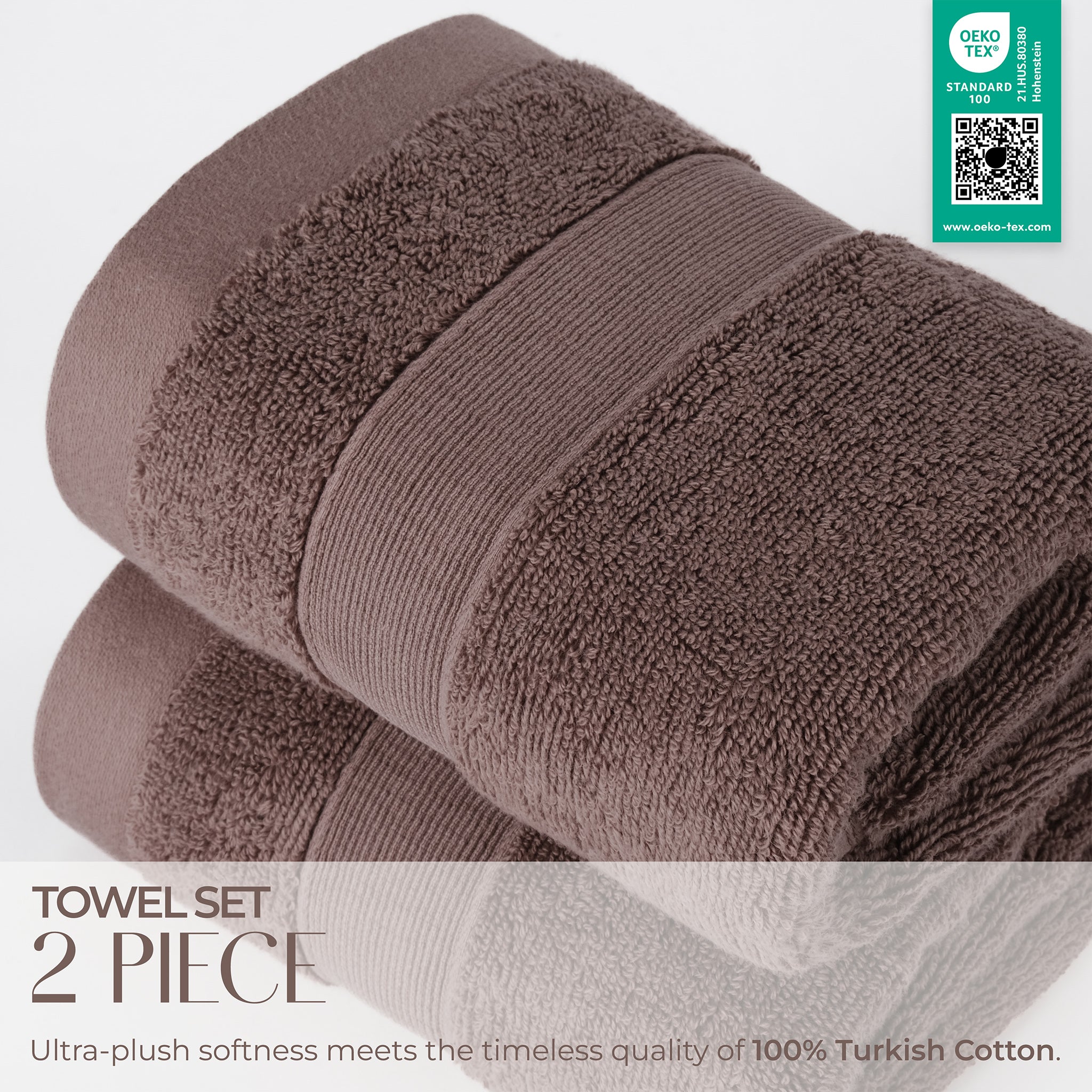 SIENA Luxury Turkish Cotton Hand Towels – 700 GSM, 16 x 28", 2-Piece
