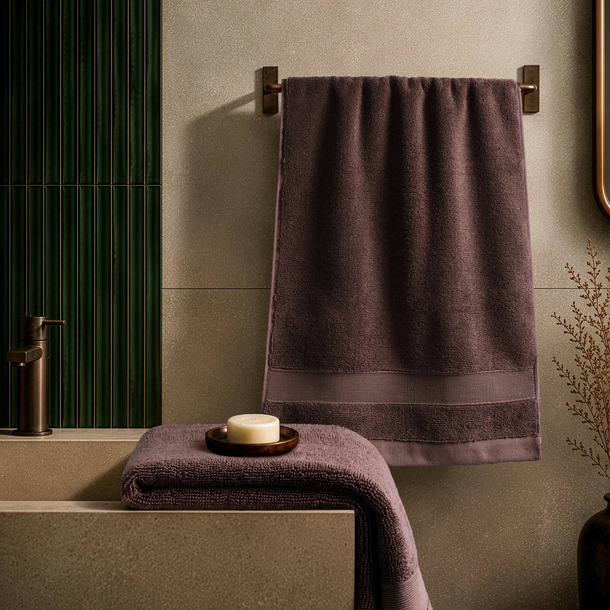 SIENA Luxury Turkish Cotton Hand Towels – 700 GSM, 16 x 28", 2-Piece