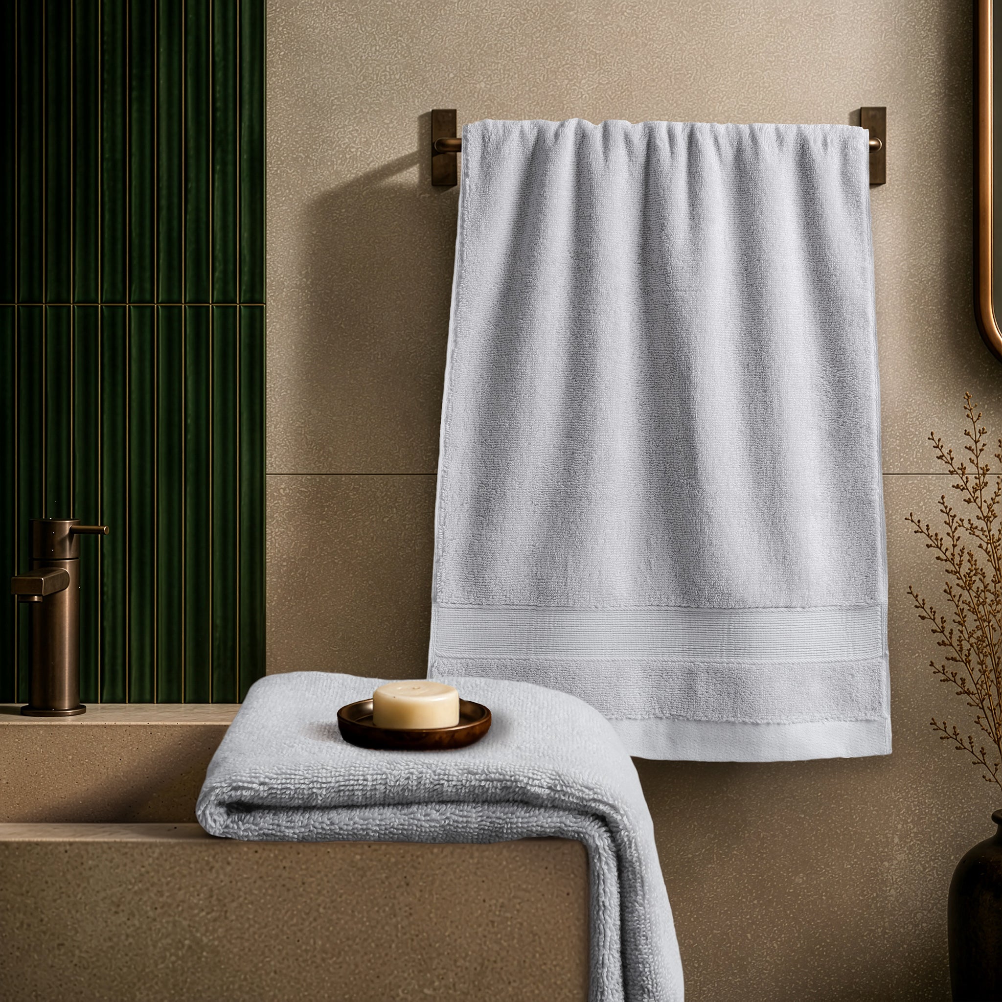 SIENA Luxury Turkish Cotton Hand Towels – 700 GSM, 16 x 28", 2-Piece