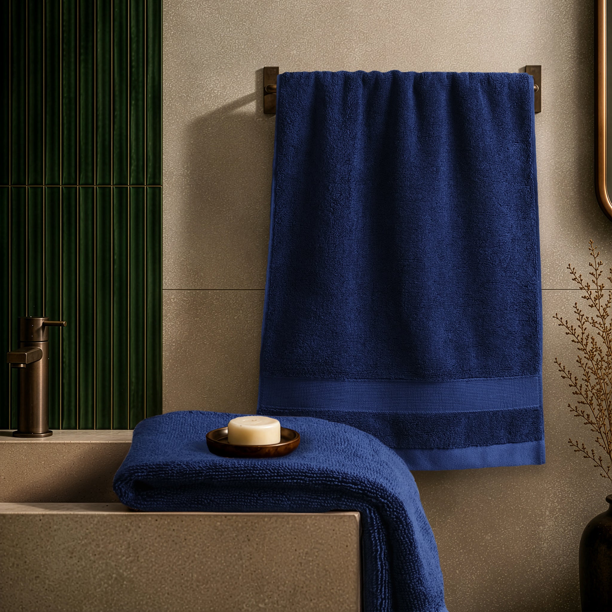 SIENA Luxury Turkish Cotton Hand Towels – 700 GSM, 16 x 28", 2-Piece