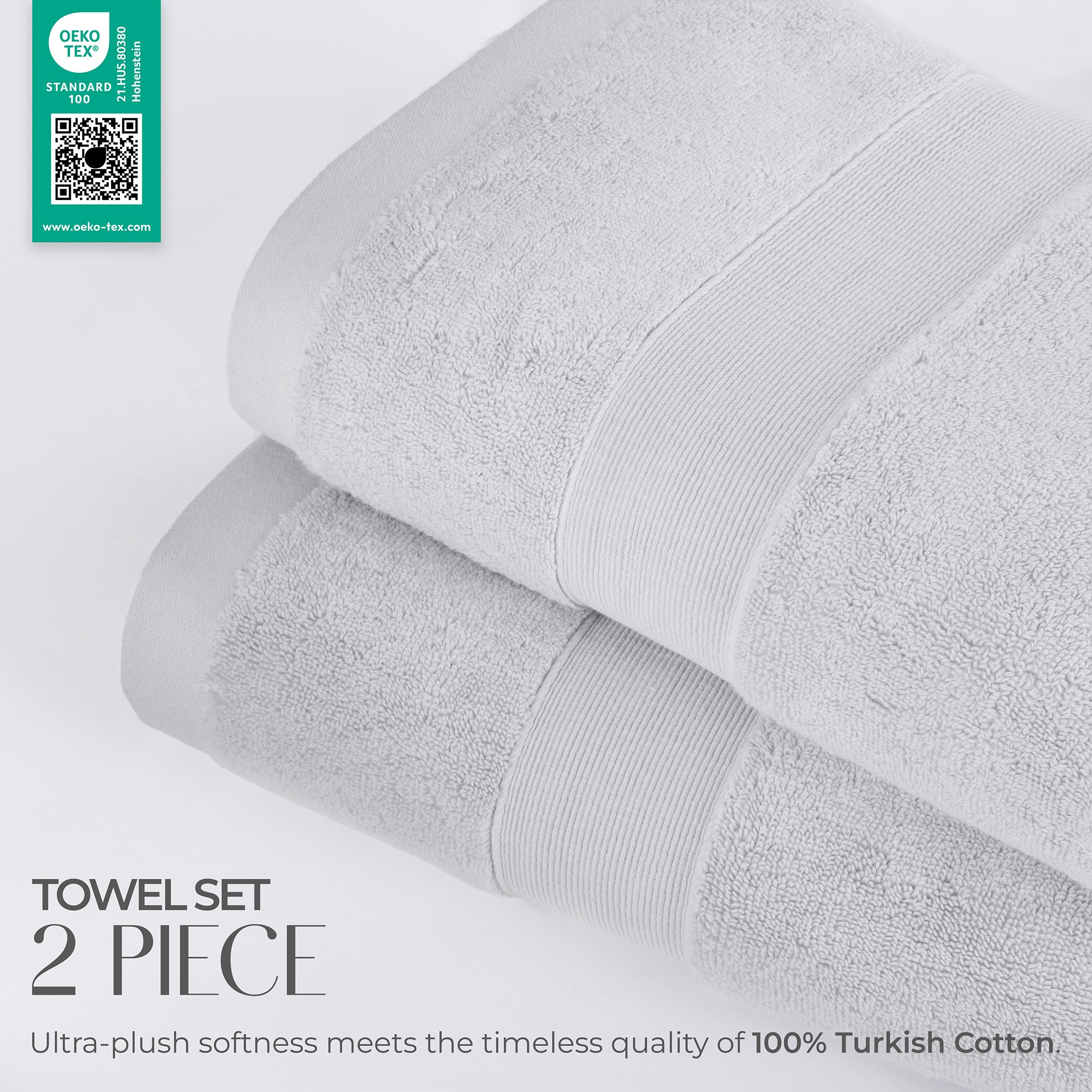 SIENA Turkish Cotton Jumbo Bath Towel Set – 700 GSM, 30 x 56", 2-Piece