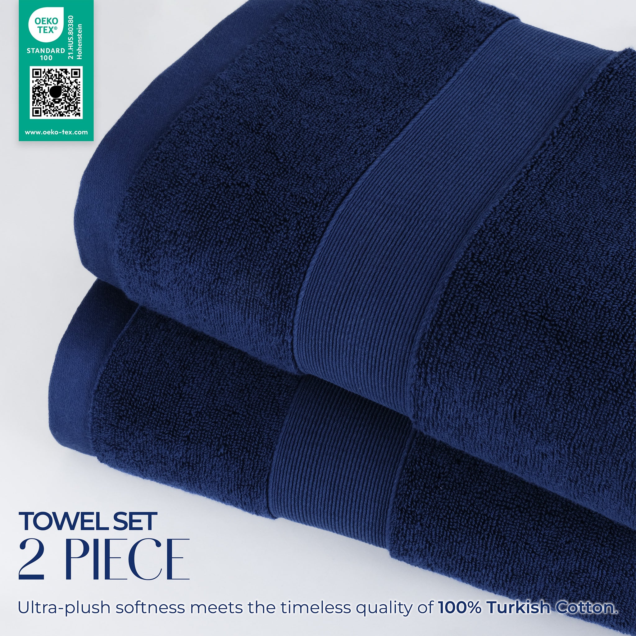 SIENA Turkish Cotton Jumbo Bath Towel Set – 700 GSM, 30 x 56", 2-Piece