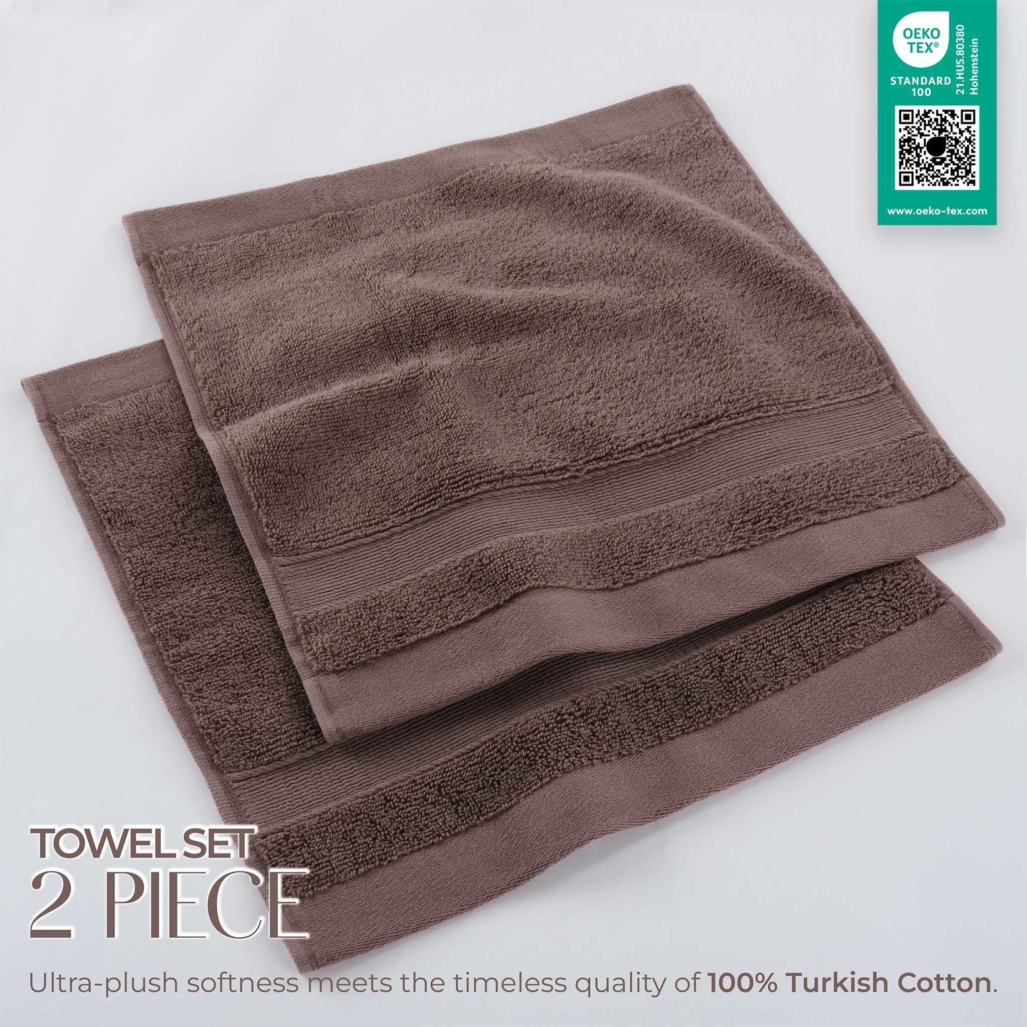 SIENA Turkish Cotton Washcloths – 700 GSM Luxury 13 x 13", 2-Piece