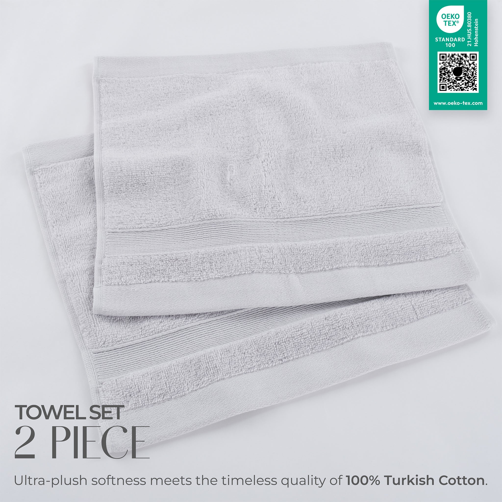 SIENA Turkish Cotton Washcloths – 700 GSM Luxury 13 x 13", 2-Piece