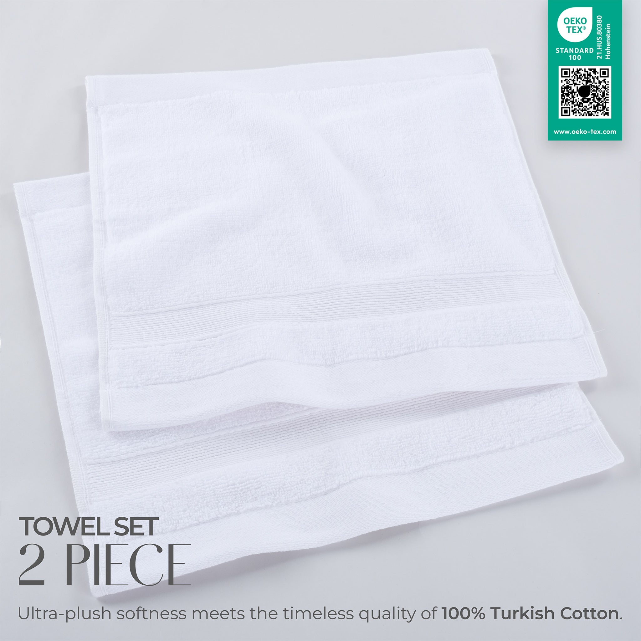 SIENA Turkish Cotton Washcloths – 700 GSM Luxury 13 x 13", 2-Piece