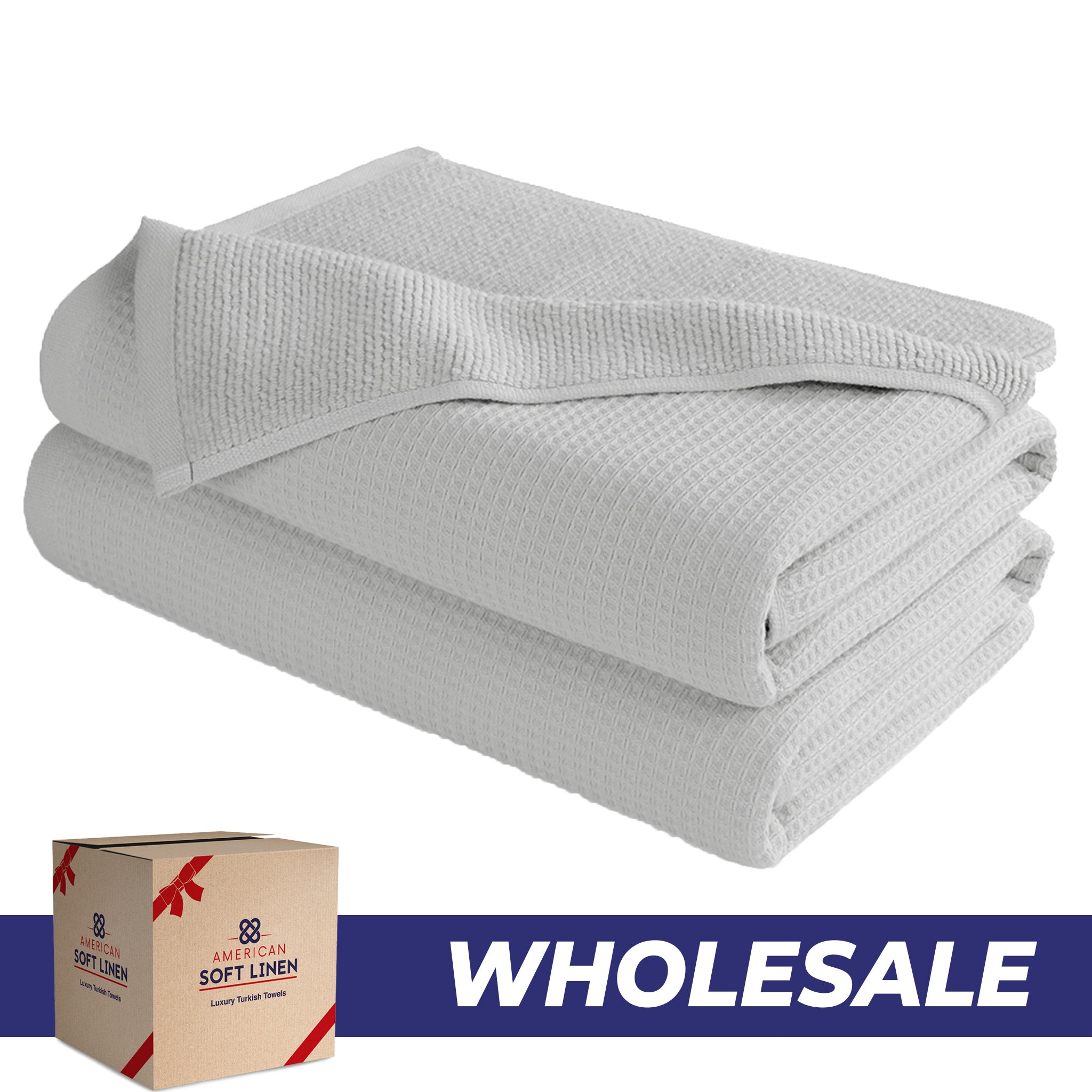 NOLA 2-Pack Turkish Cotton Bath Towels – Wholesale Case Pack of 14 Gray
