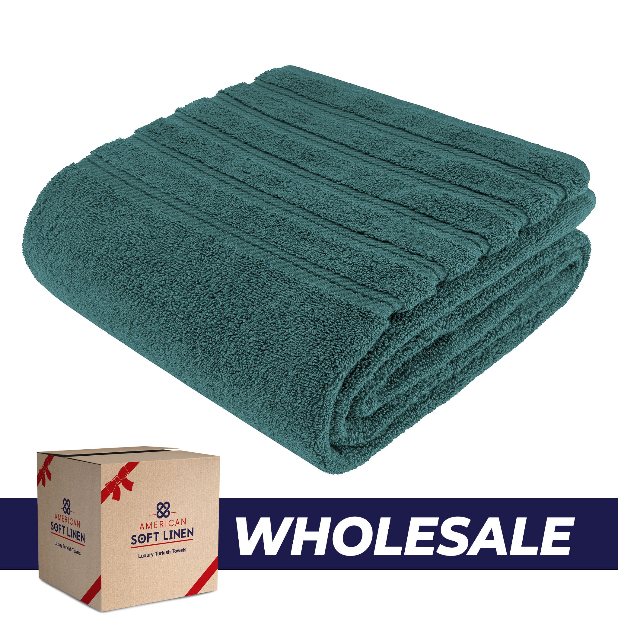 American Soft Linen - 35x70 Jumbo Bath Sheet Turkish Bath Towel - 16 Piece Case Pack - Colonial-Blue - 0